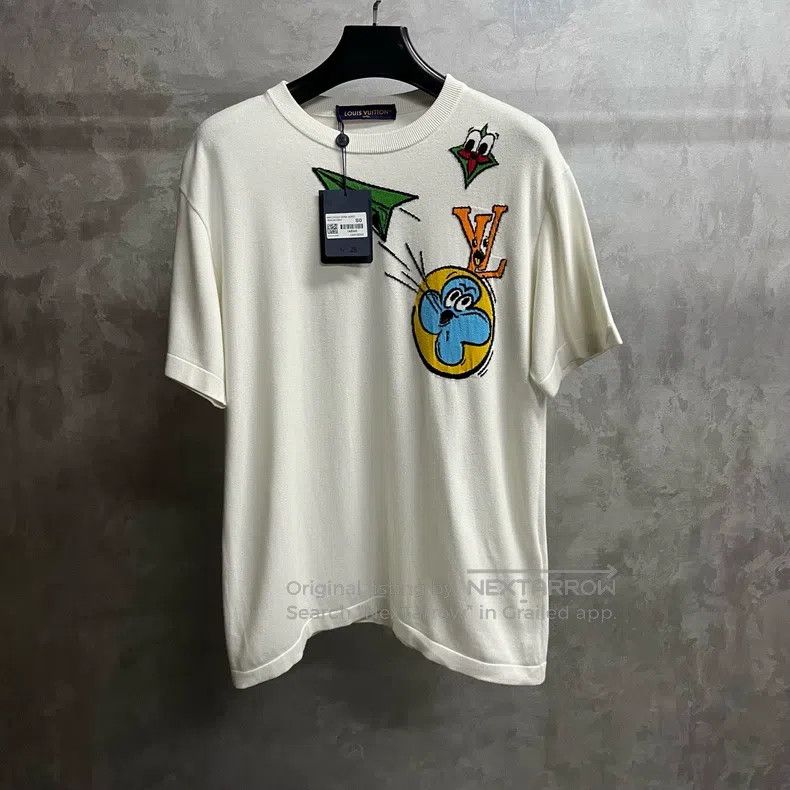 Louis Vuitton Louis Vuitton White cartoon intarsia crew neck short sleev Size US S / EU 44-46 / 1 - 1 Thumbnail