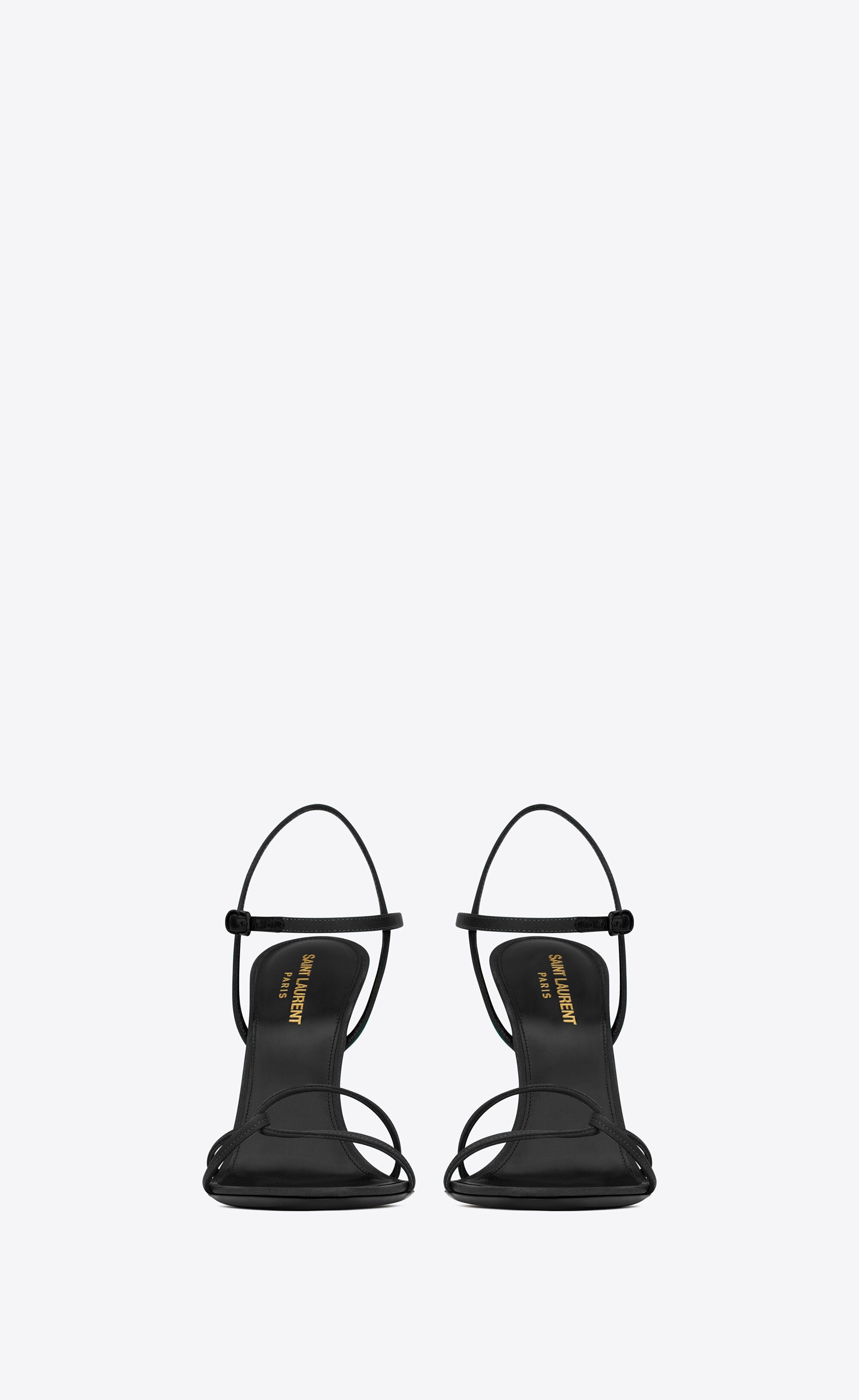 Saint Laurent Paris o1s1wg111224 Clara Sandals in Crepe Satin in Black Size US 9 / IT 39 - 2 Thumbnail