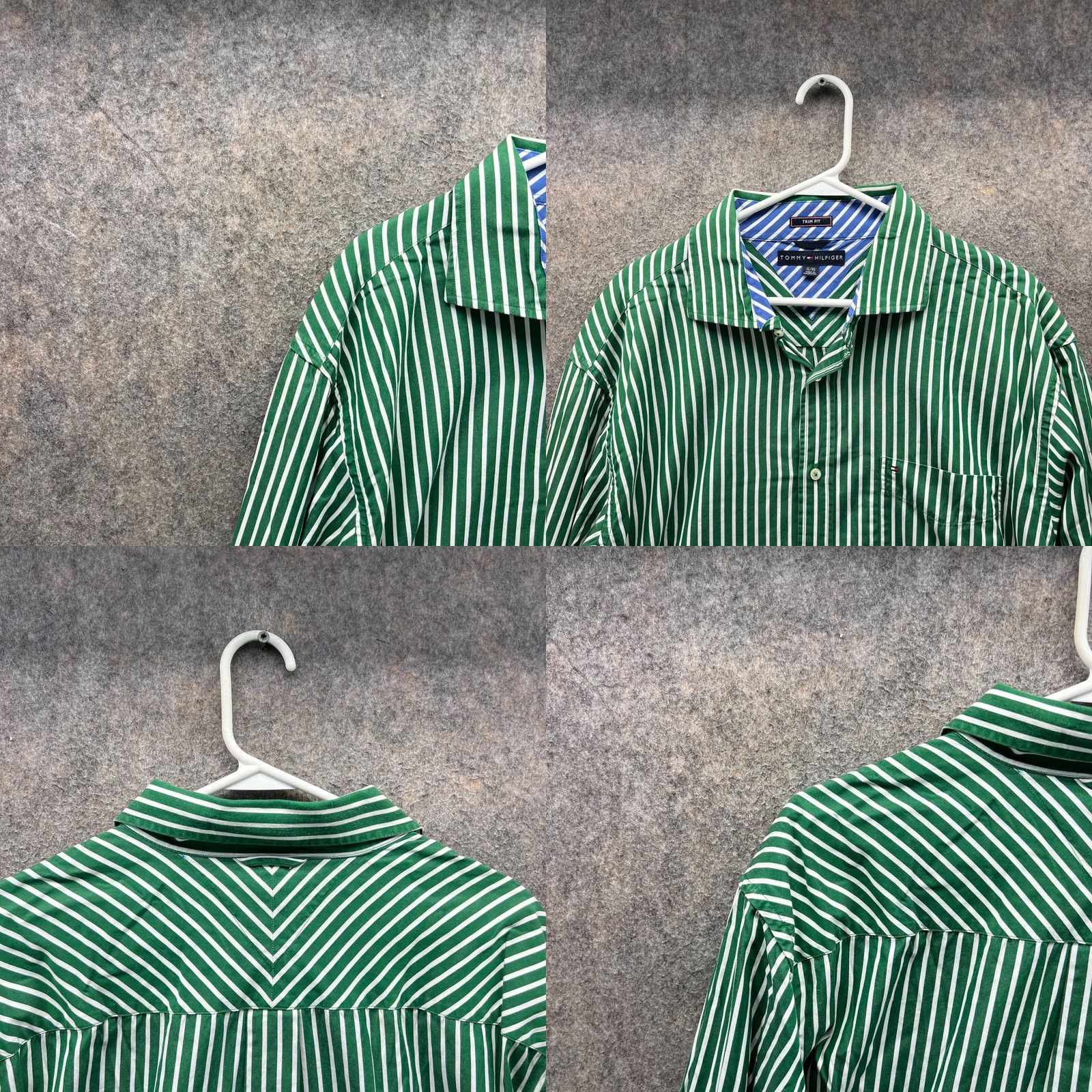 Tommy Hilfiger Tommy Hilfiger Shirt Mens XL Green Button-Down Striped Preppy Vintage Style Shirt Size US XL / EU 56 / 4 - 8 Thumbnail
