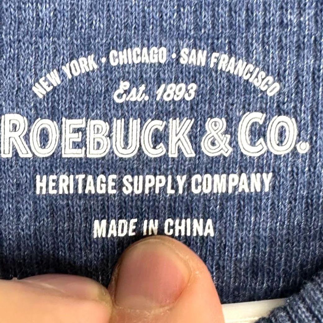 Vintage Roebuck & Co. Sweater Mens XL Blue Striped Thermal Waffle Knit Crew Neck Pullover Size US XL / EU 56 / 4 - 5 Thumbnail