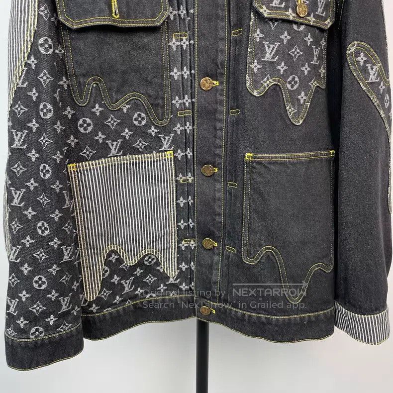 Louis Vuitton Louis Vuitton Blue denim jacket with full logo patchwork j Size US S / EU 44-46 / 1 - 4 Thumbnail