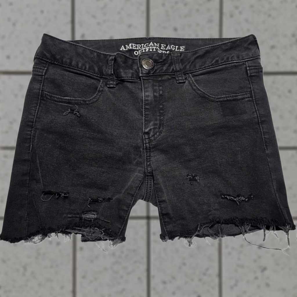 American Eagle Outfitters American Eagle Outfitters Black Jegging Denim Jean Shorts Women’s 6 Size 28" / US 6 / IT 42 - 1 Thumbnail