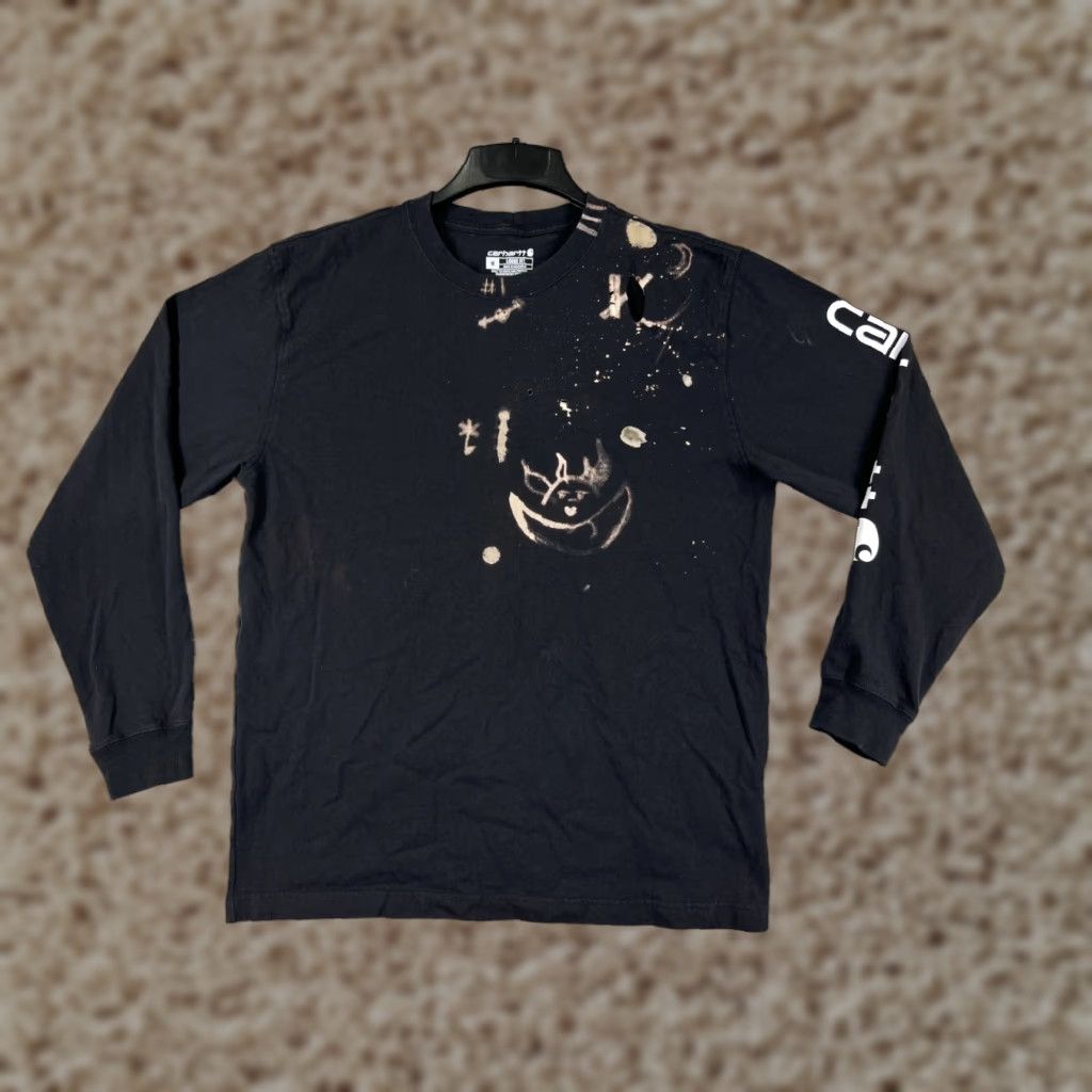 Carhartt VINTAGE Carhartt Shirt Men Medium Black Long Sleeve Crew Neck Cotton Jersey Art Holes Size US M / EU 48-50 / 2 - 1 Thumbnail
