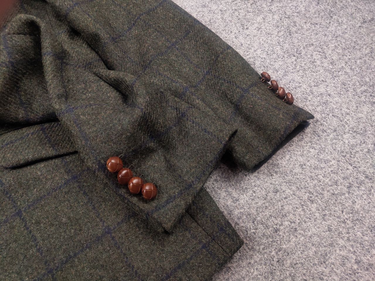 Harris Tweed Charles Robertson British Green Wool Tweed Blazer Jacket Size US M / EU 48-50 / 2 - 7 Thumbnail
