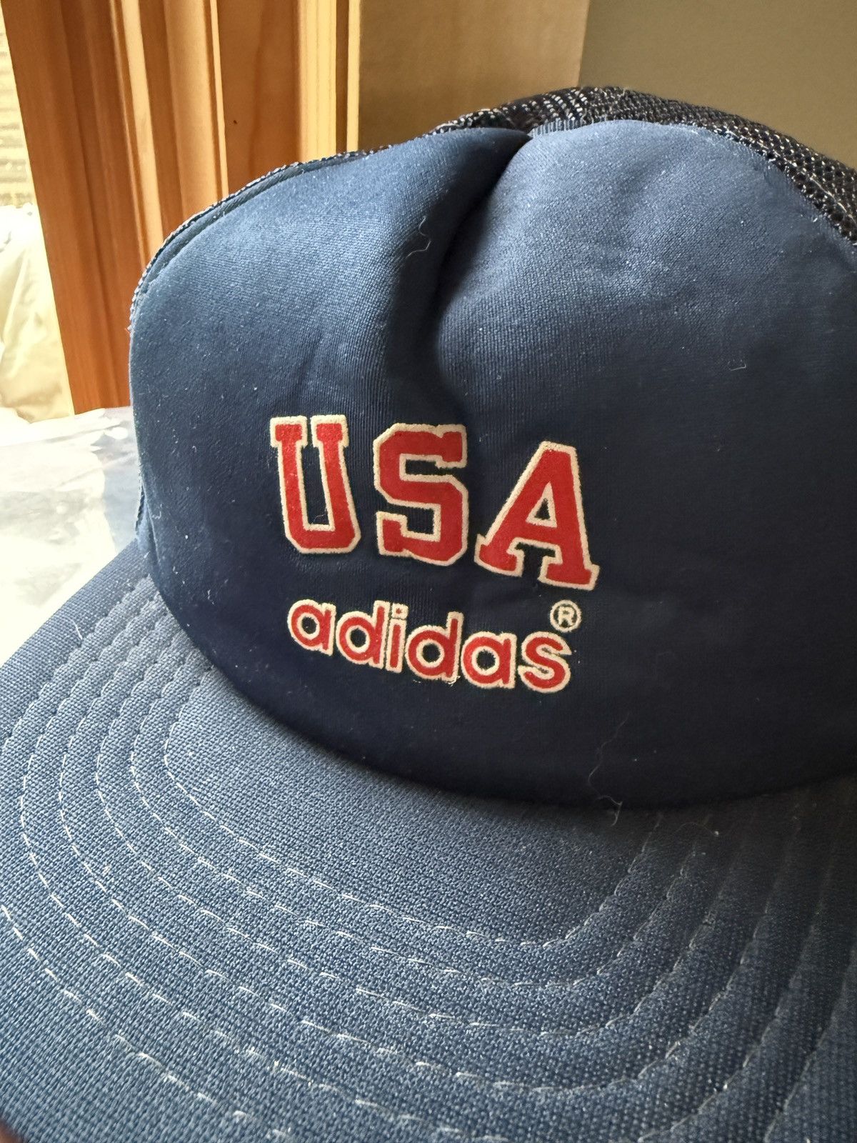 Adidas Vintage Adidas Team USA Mesh Snapback Trucker Hat Size ONE SIZE - 2 Thumbnail