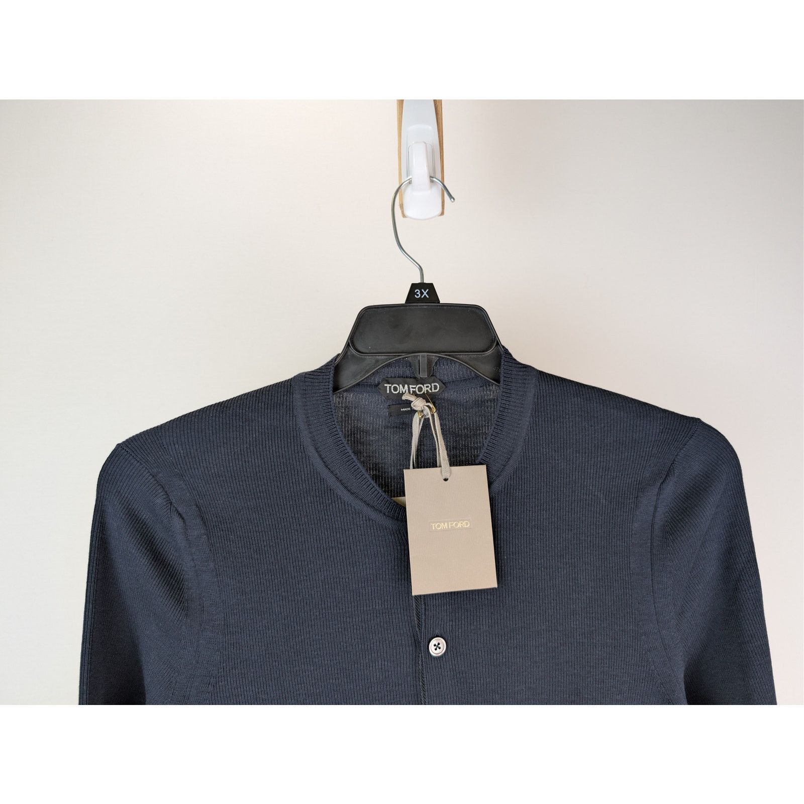 Tom Ford o1rshd1 Henley Shirt in Navy Blue Size US S / EU 44-46 / 1 - 3 Thumbnail