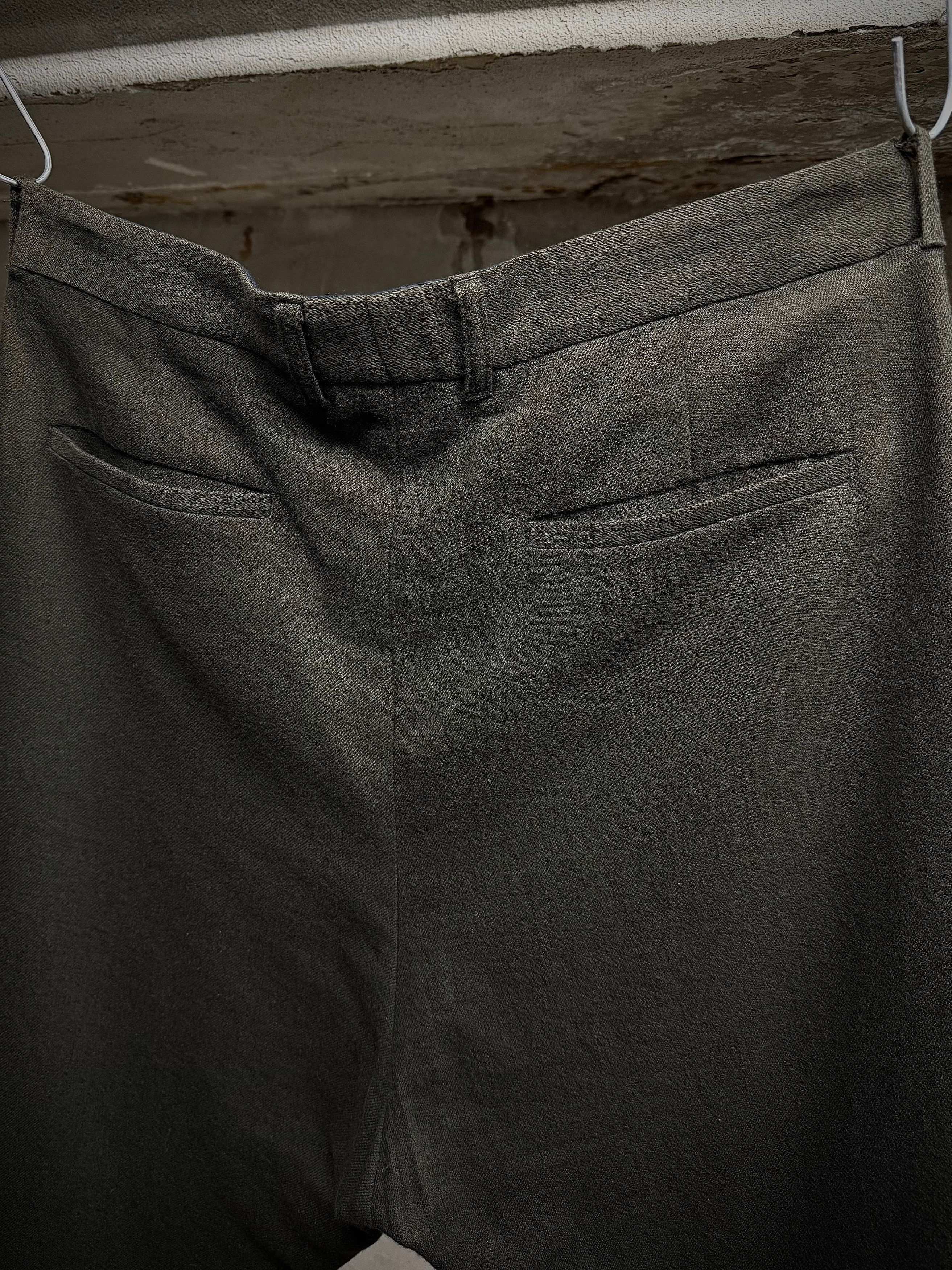Ann Demeulemeester Ann Demeulemeester 2010s Khaki Wool Pleated Dress Pants Size M / US 6-8 / IT 42-44 - 6 Thumbnail
