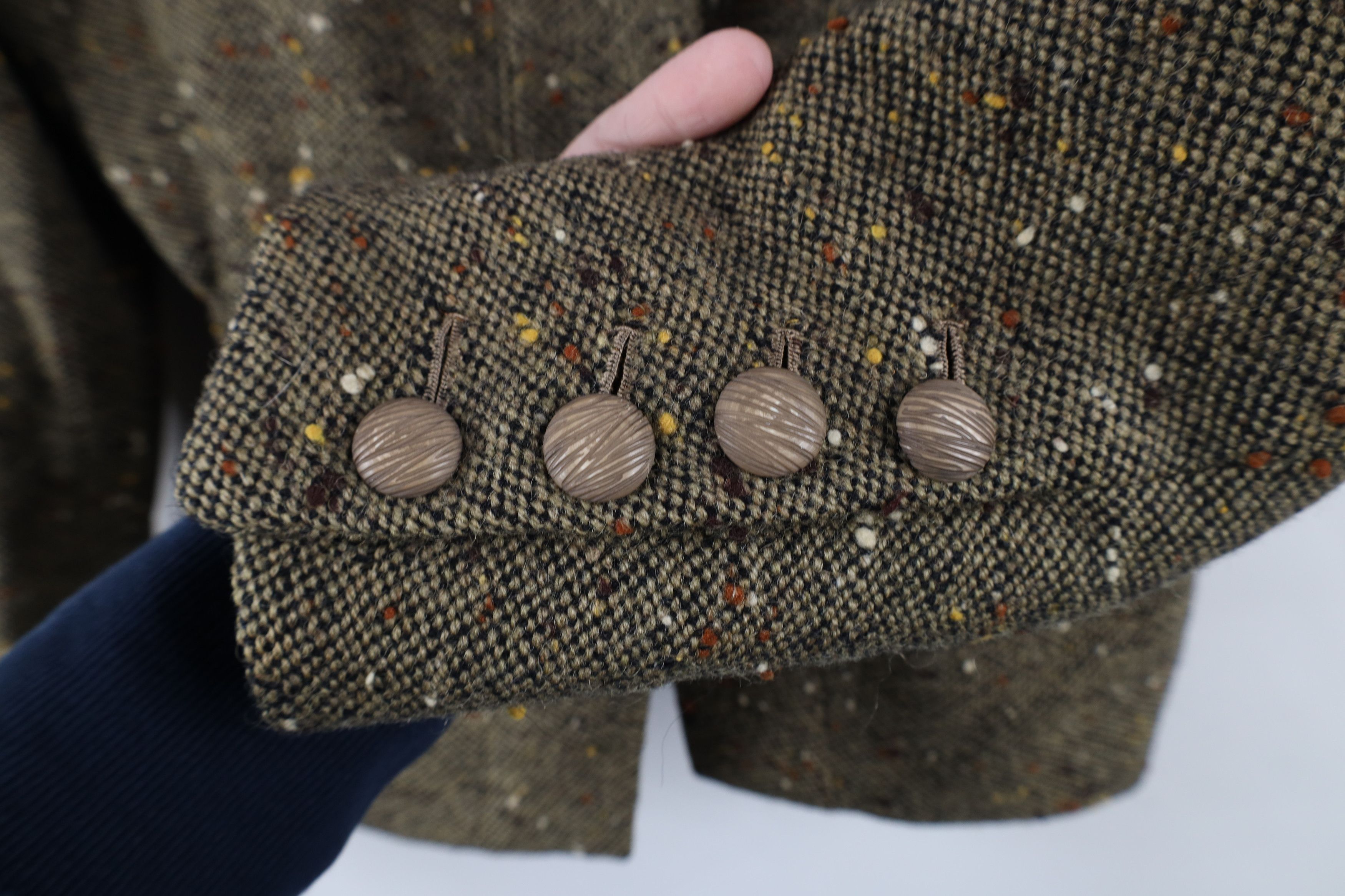Vintage Vintage 50s Italian Couture Blazer Jacket Atomic Fleck Size XL / US 12-14 / IT 48-50 - 7 Thumbnail