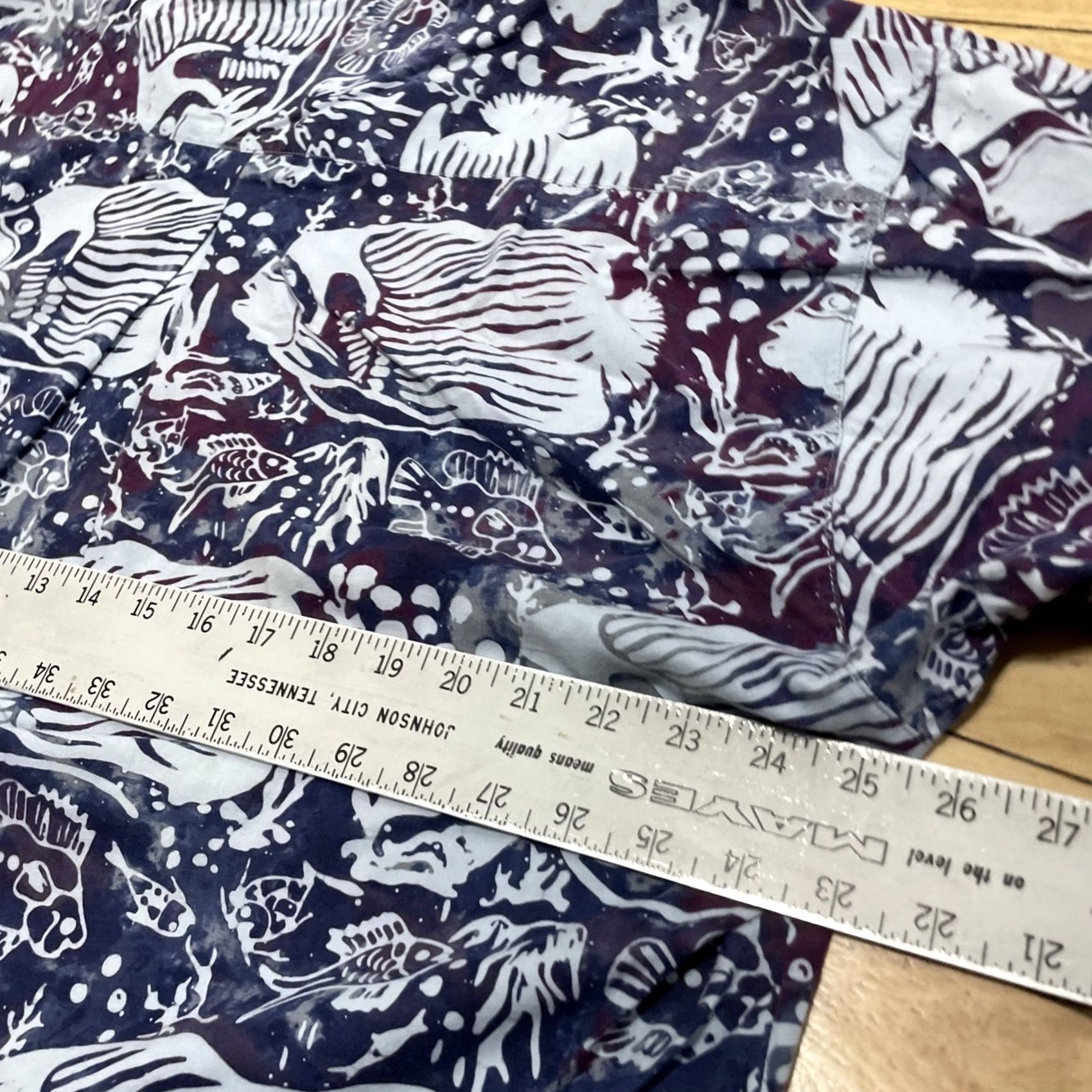 Vintage Java Lava Go With Flow Vintage 90s Fish Print Shirt Men L Blue Oversized Button-Up Casual Shirts Size US L / EU 52-54 / 3 - 7 Thumbnail