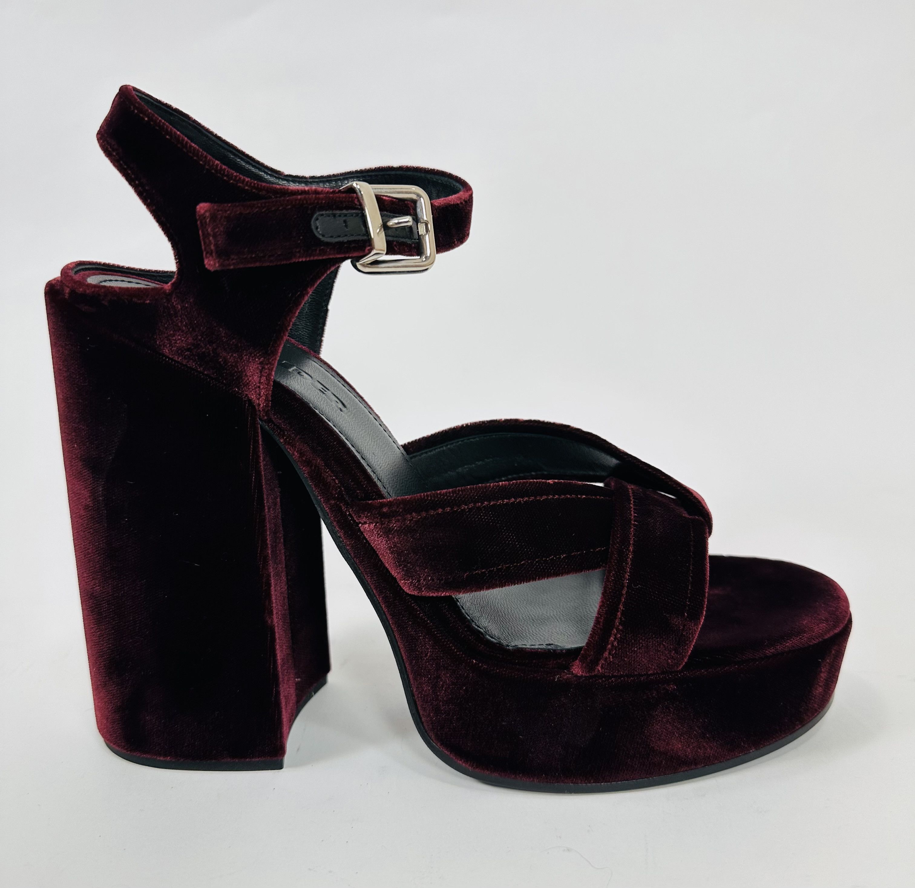 Velvet Burgundy Sandals