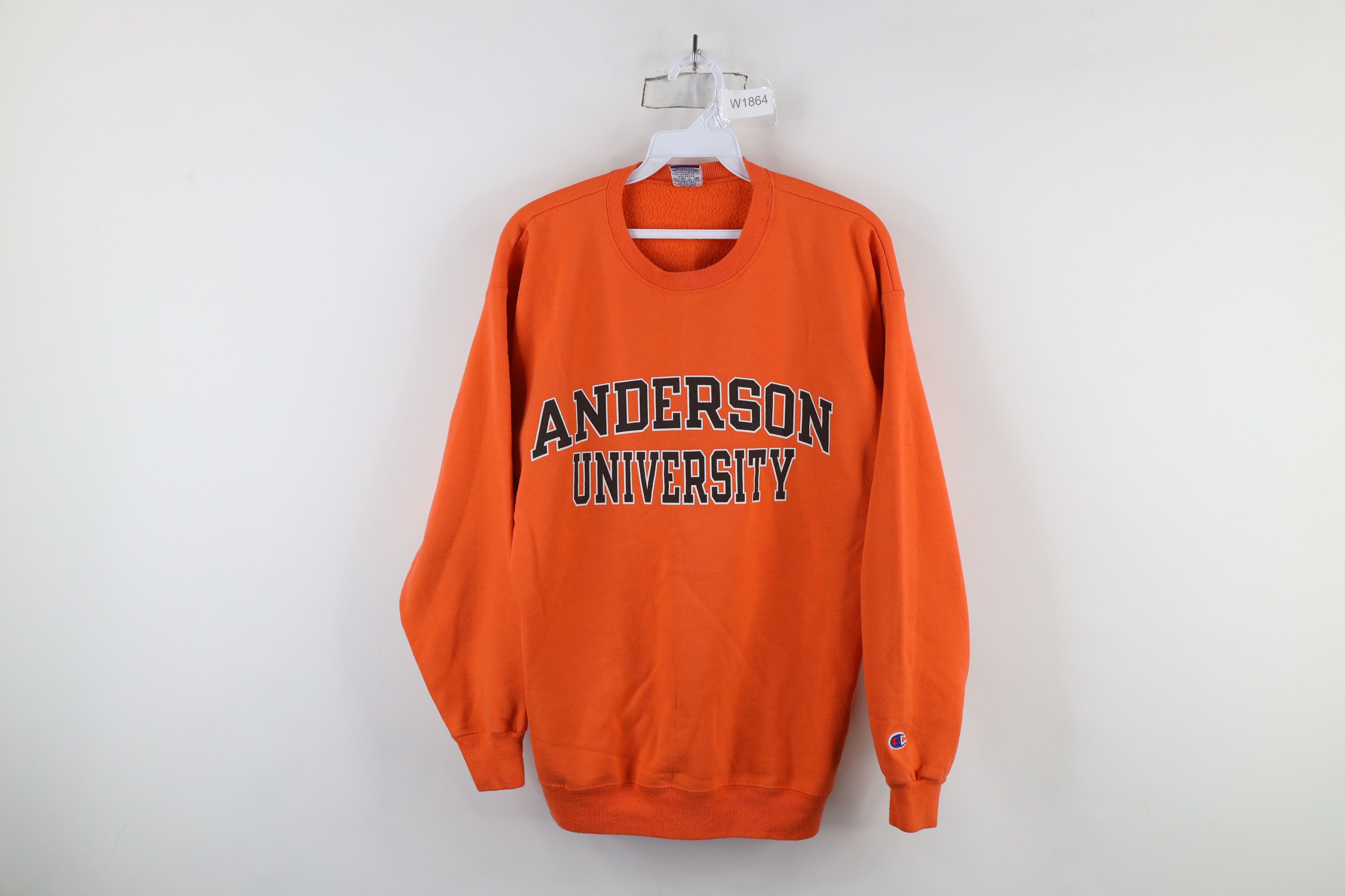 Champion × Vintage Vintage 90s Champion Anderson University Sweatshirt Orange Size US M / EU 48-50 / 2 - 1 Thumbnail