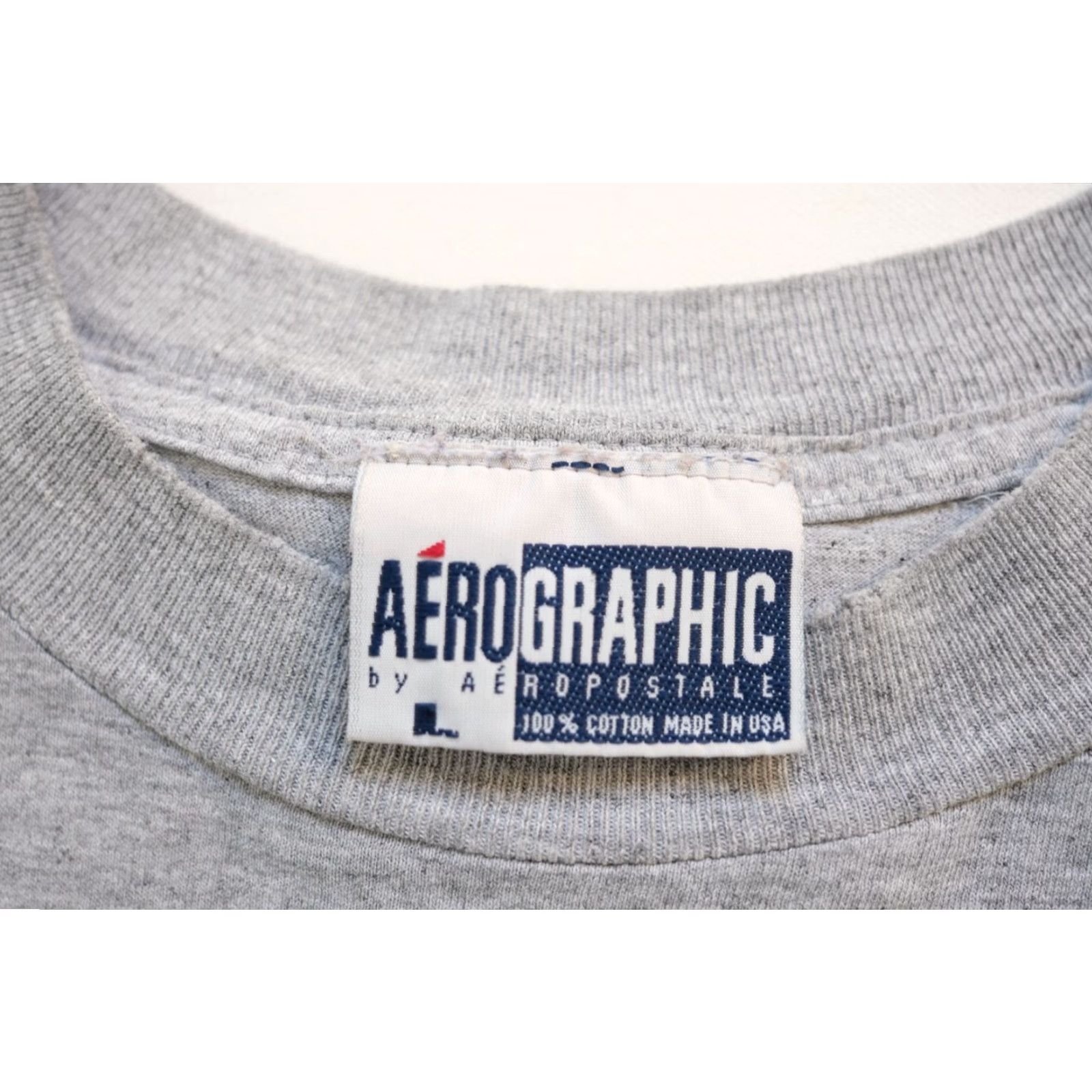 Aeropostale VINTAGE AEROPOSTALE T-Shirt Gray Cotton Graphic Spell Out USA Made 90s Y2K LG Mens Regular Short Sleeve Crew Neck Size US L / EU 52-54 / 3 - 5 Thumbnail