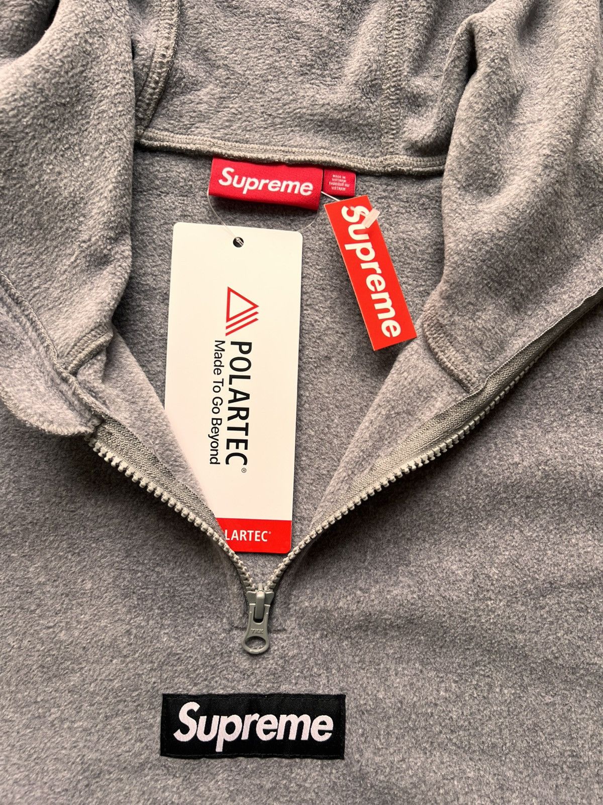 Supreme M Supreme Polartec Face Mask Half Zip Hooded Sweatshirt grey Size US M / EU 48-50 / 2 - 7 Thumbnail