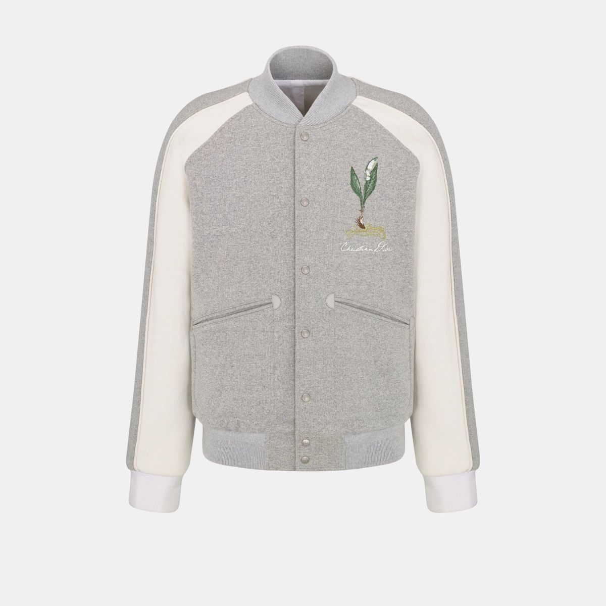 Dior o1bcso1str0226 Lily of the Valley Varsity Jacket in Grey Size US S / EU 44-46 / 1 - 1 Thumbnail