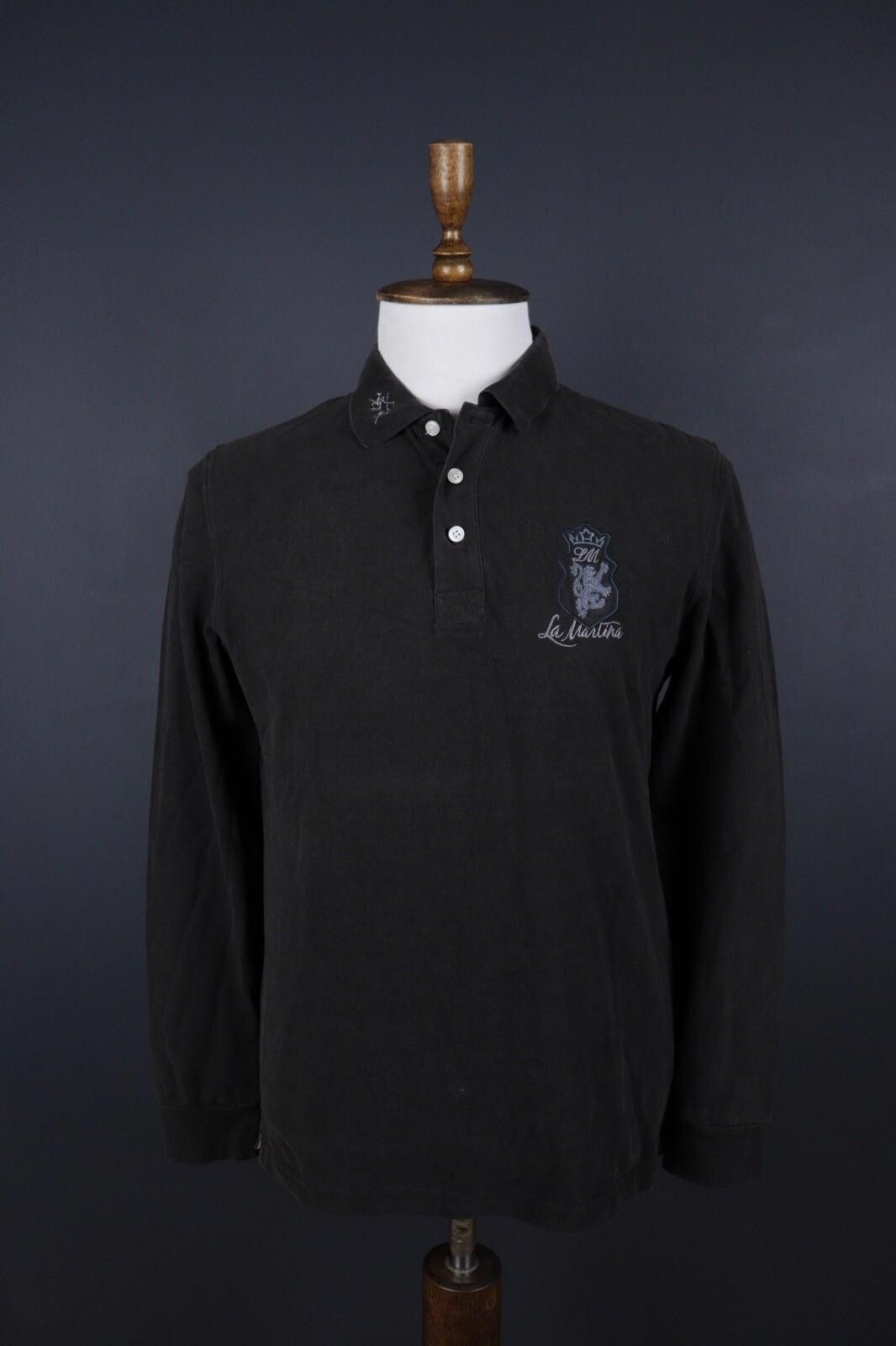 La Martina La Martina Black Long Sleeve Rugby Polo Shirt Size L Size US L / EU 52-54 / 3 - 1 Thumbnail