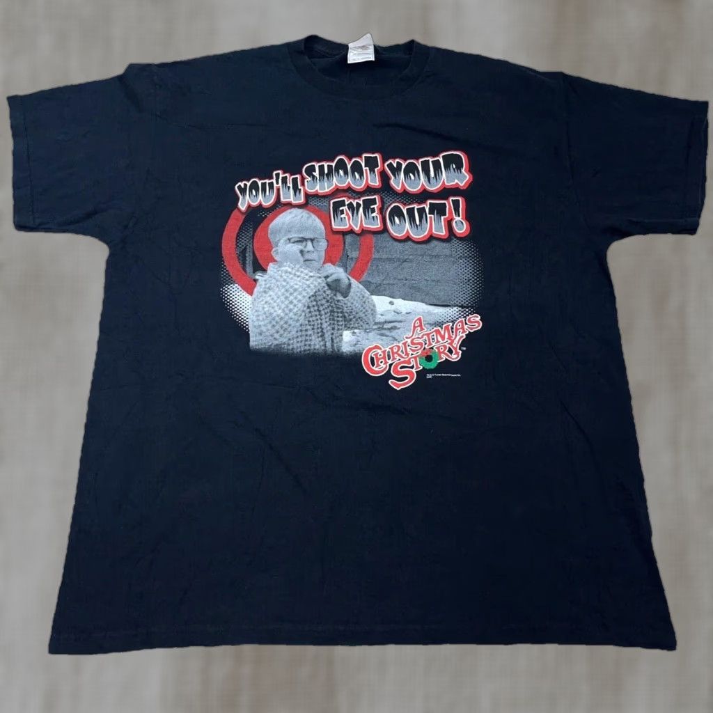 Hanes Vintage A Christmas Story Shirt Men XL Black Tee Ralphie Movie Promo 2004 Y2K Size US XL / EU 56 / 4 - 1 Thumbnail