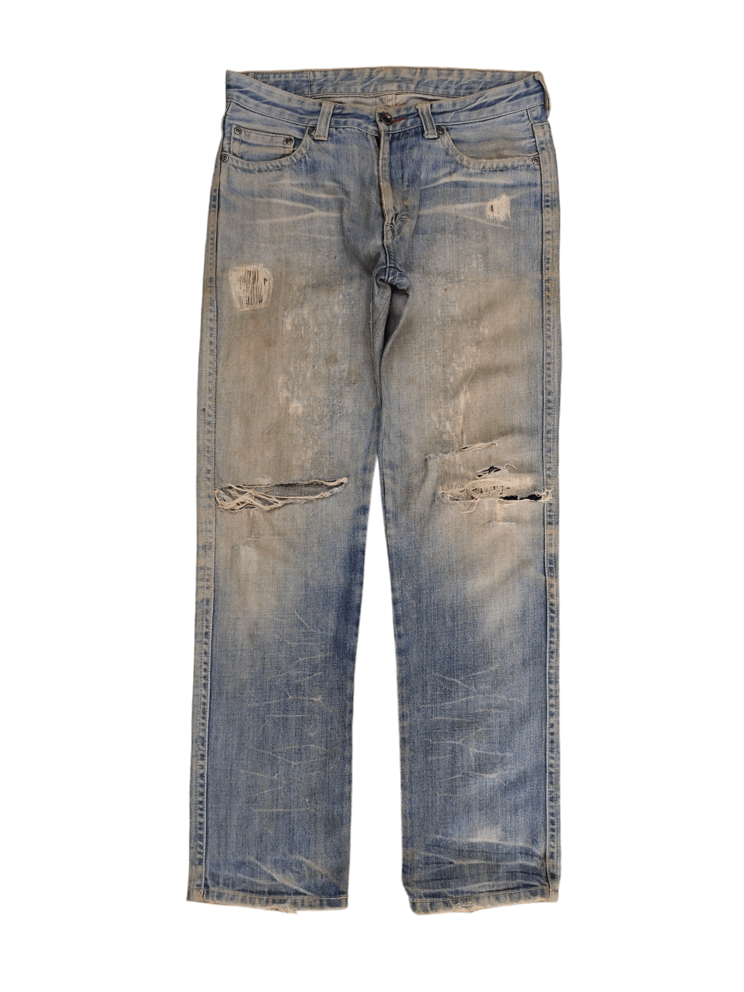 Beams Plus Beams Distress Faded Denim Jeans Undercover Style Y2k Size US 31 - 1 Thumbnail