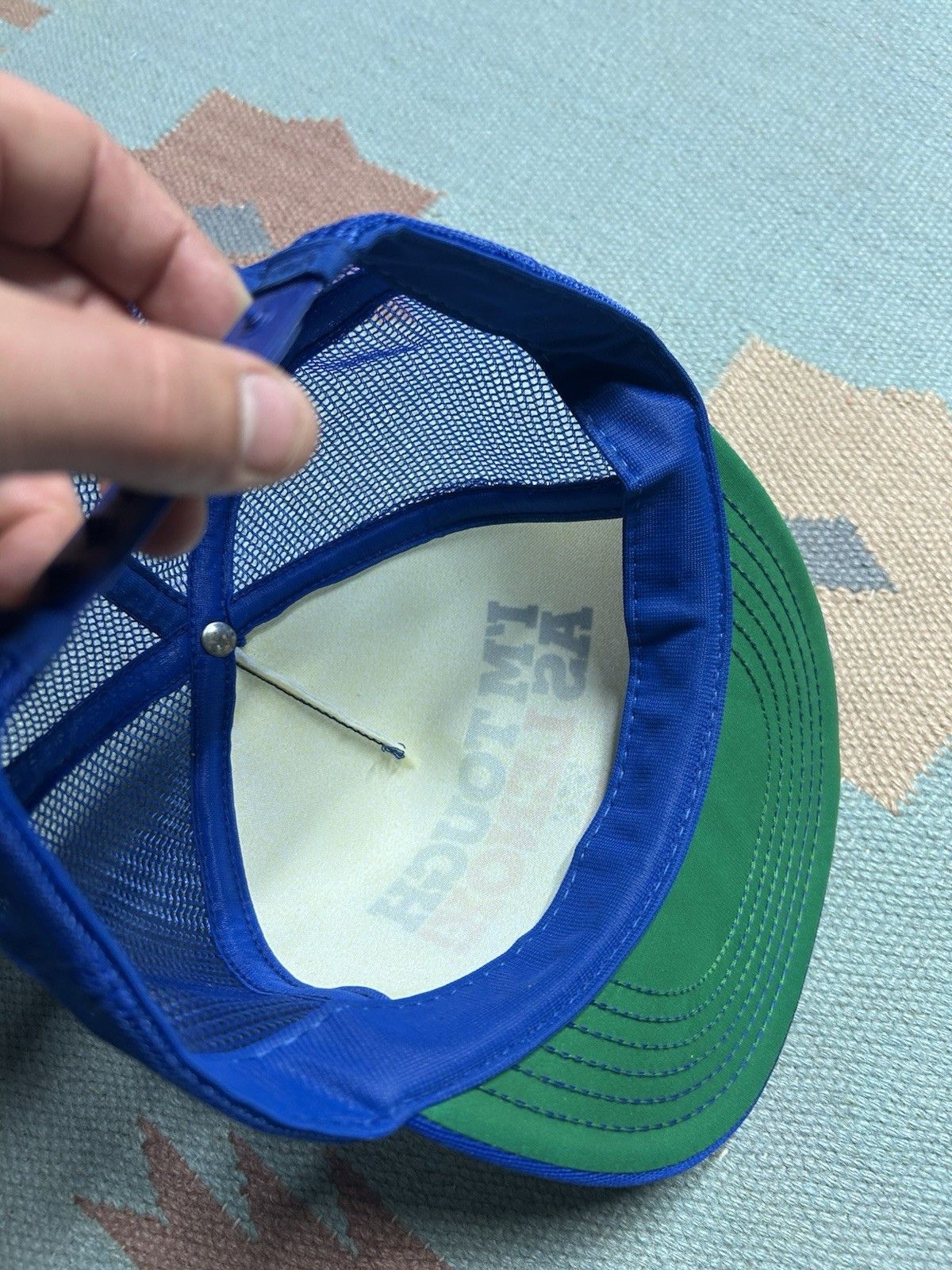 Vintage Vtg 80s trucker hat I’m tough as Lenox tools red blue USA Size ONE SIZE - 6 Thumbnail