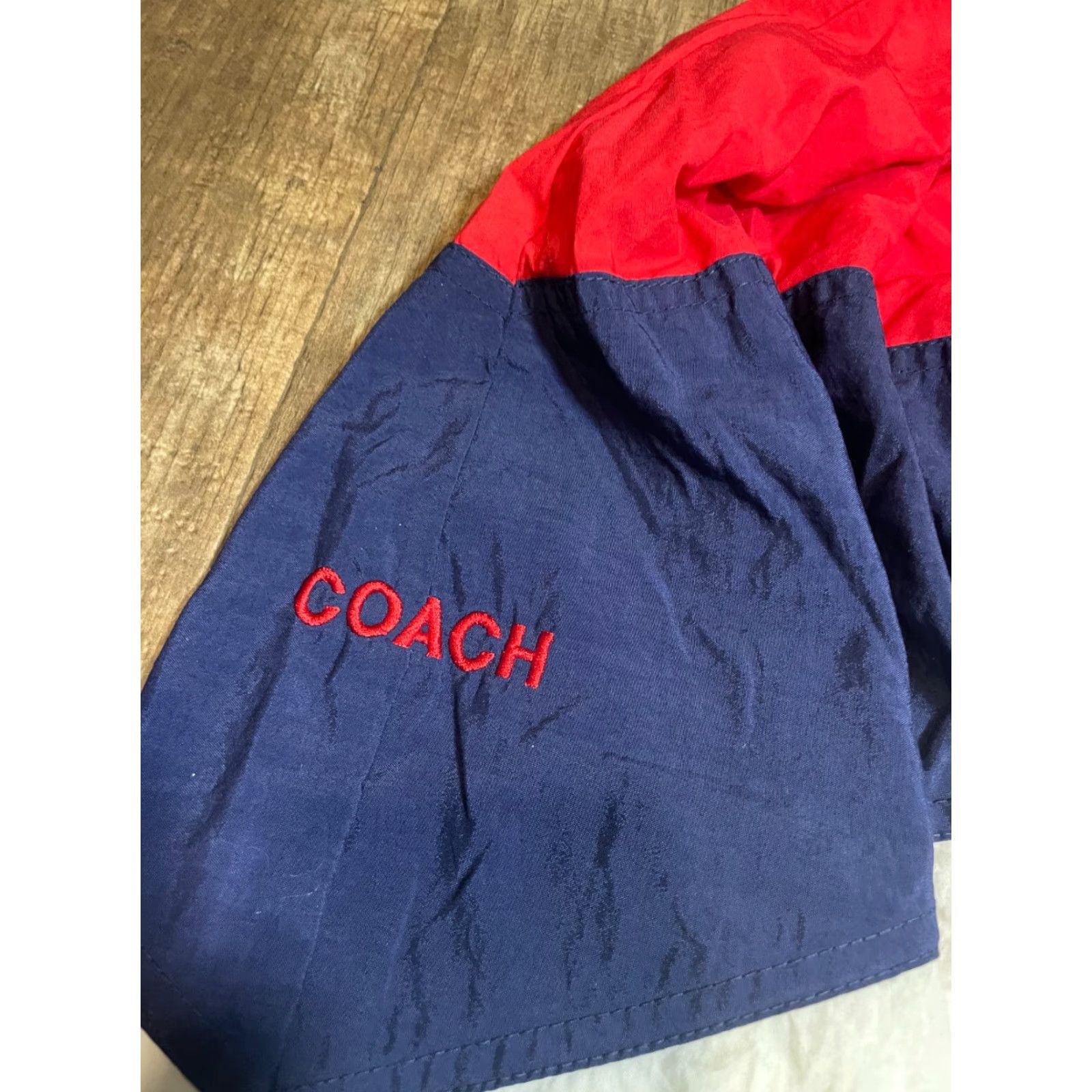 Coach VINTAGE XXL Kobe Jacket Mens 2XL Windbreaker Jacket Full Zip Red Blue 90s Varsity Coach Embordered Nylon Canada Mens Size US XXL / EU 58 / 5 - 6 Thumbnail