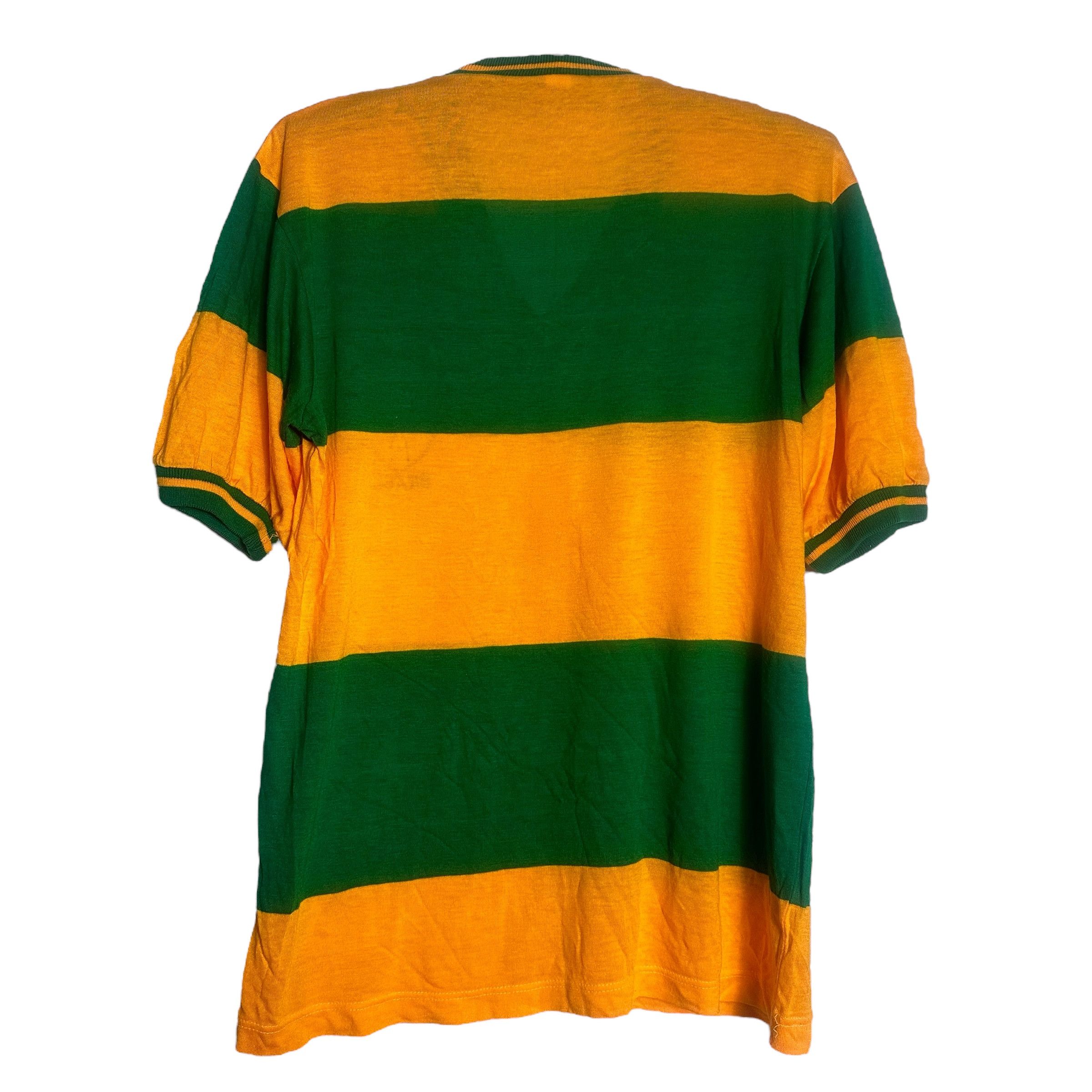 Vintage 🔥RARE🔥Vintage Brasil Team Striped V-Neck T-shirt Size US L / EU 52-54 / 3 - 3 Thumbnail