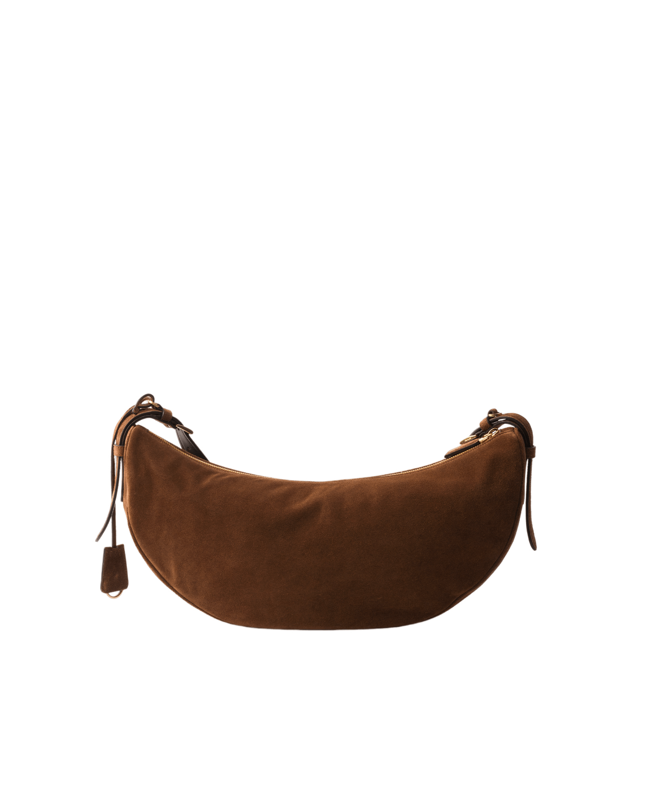 Prada PRADA Demi Lune Large Cocoa Brown Suede Bag New Size ONE SIZE - 3 Thumbnail