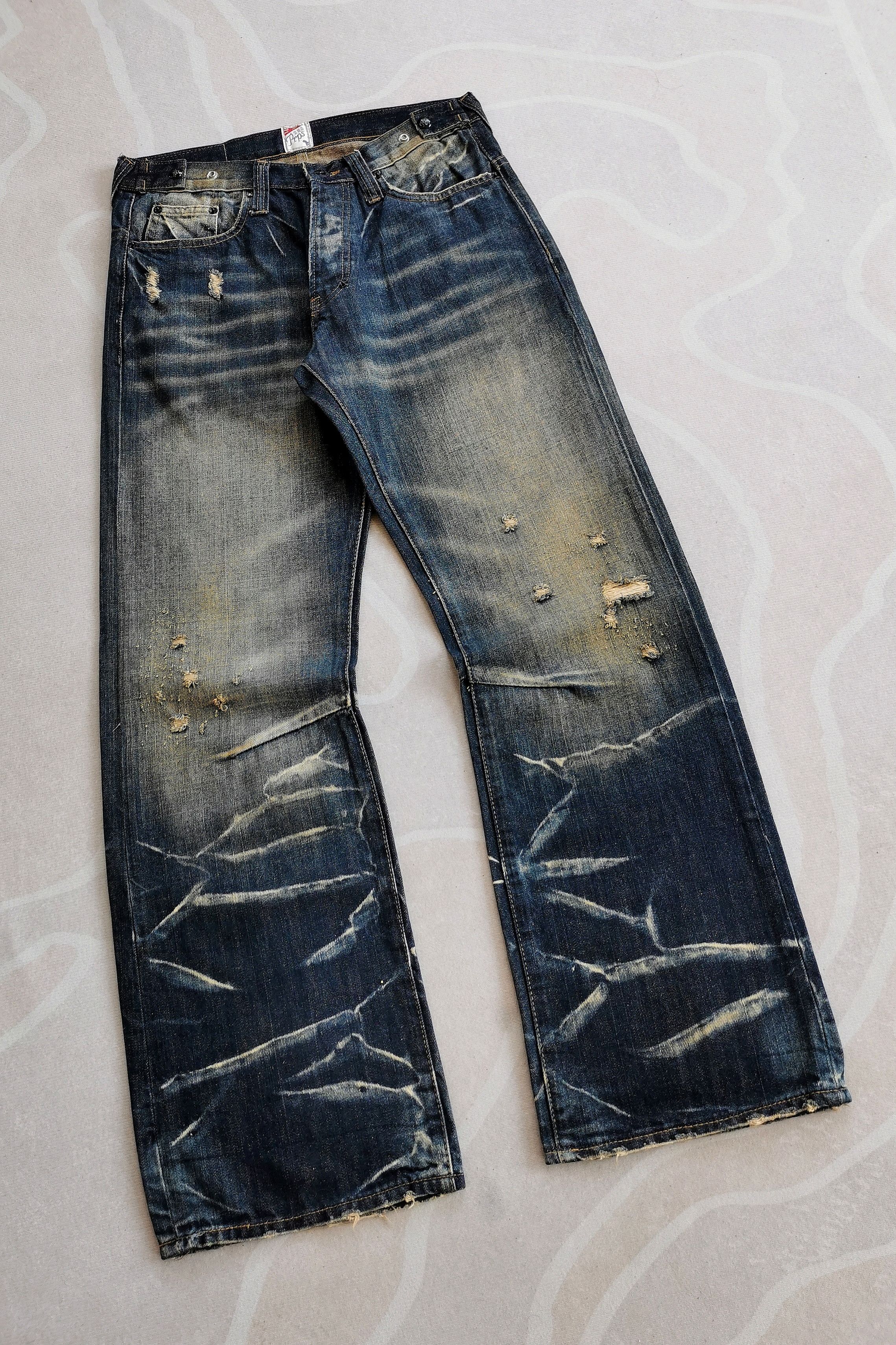 Prps PRPS Heirloom Barracuda Distressed Indigo Denim Size US 30 / EU 46 - 12 Thumbnail