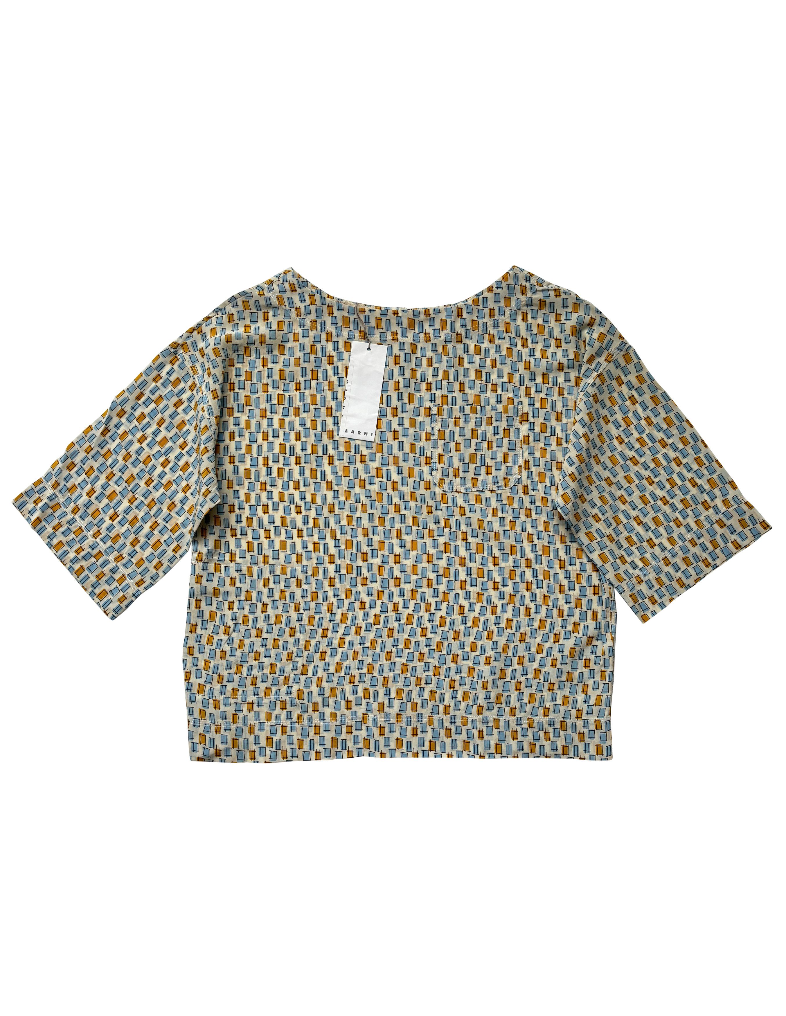 ⚡️QUICK SALE⚡️Marni Short Sleeve Silk Blouse Top