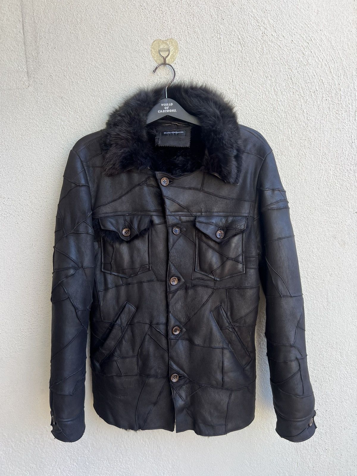 Leather Dope + Drakkar Patchwork Sheepskin Leather Shearling Jacket Size US M / EU 48-50 / 2 - 24 Thumbnail