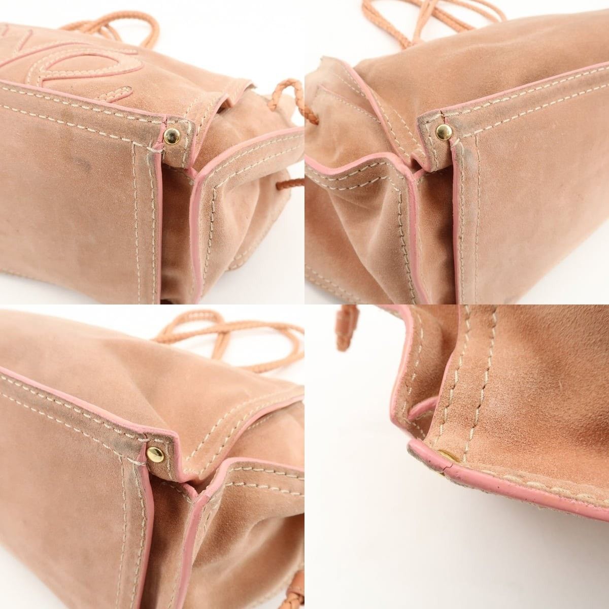 Loewe Loewe Logo Suede Tote Pink Size ONE SIZE - 5 Thumbnail