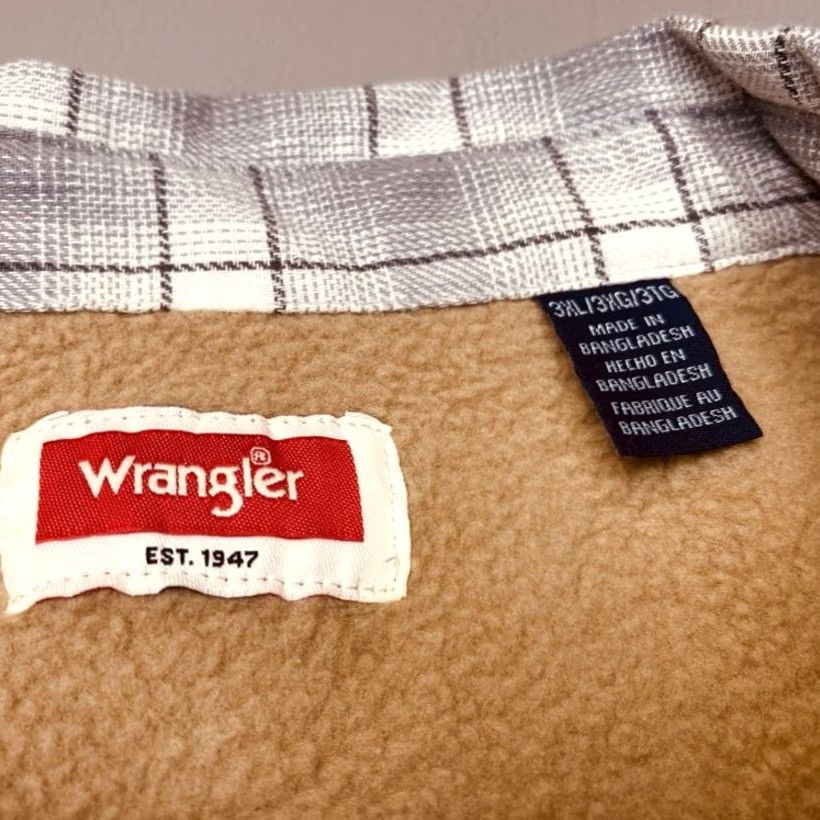 Wrangler Wrangler Shacket Mens 3XL Flannel Sherpa Lined Plaid Outdoor Jacket Size US XXL / EU 58 / 5 - 5 Thumbnail