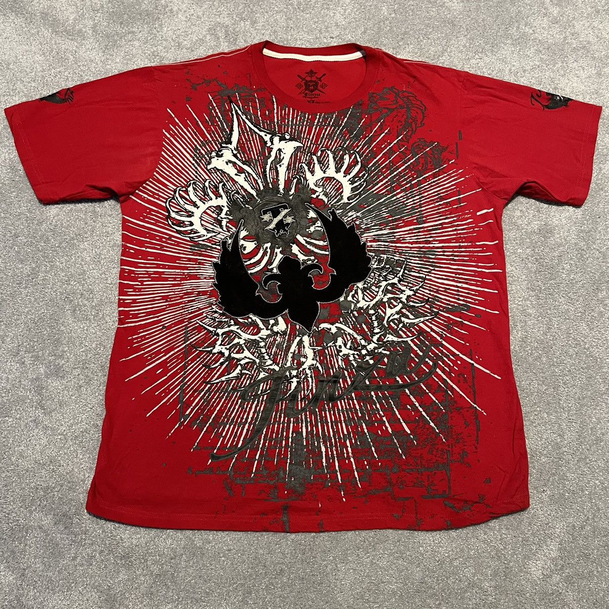 Affliction Vintage 2000s Affliction Sematary Mall Goth Shield Logo Tee Size US XL / EU 56 / 4 - 1 Thumbnail