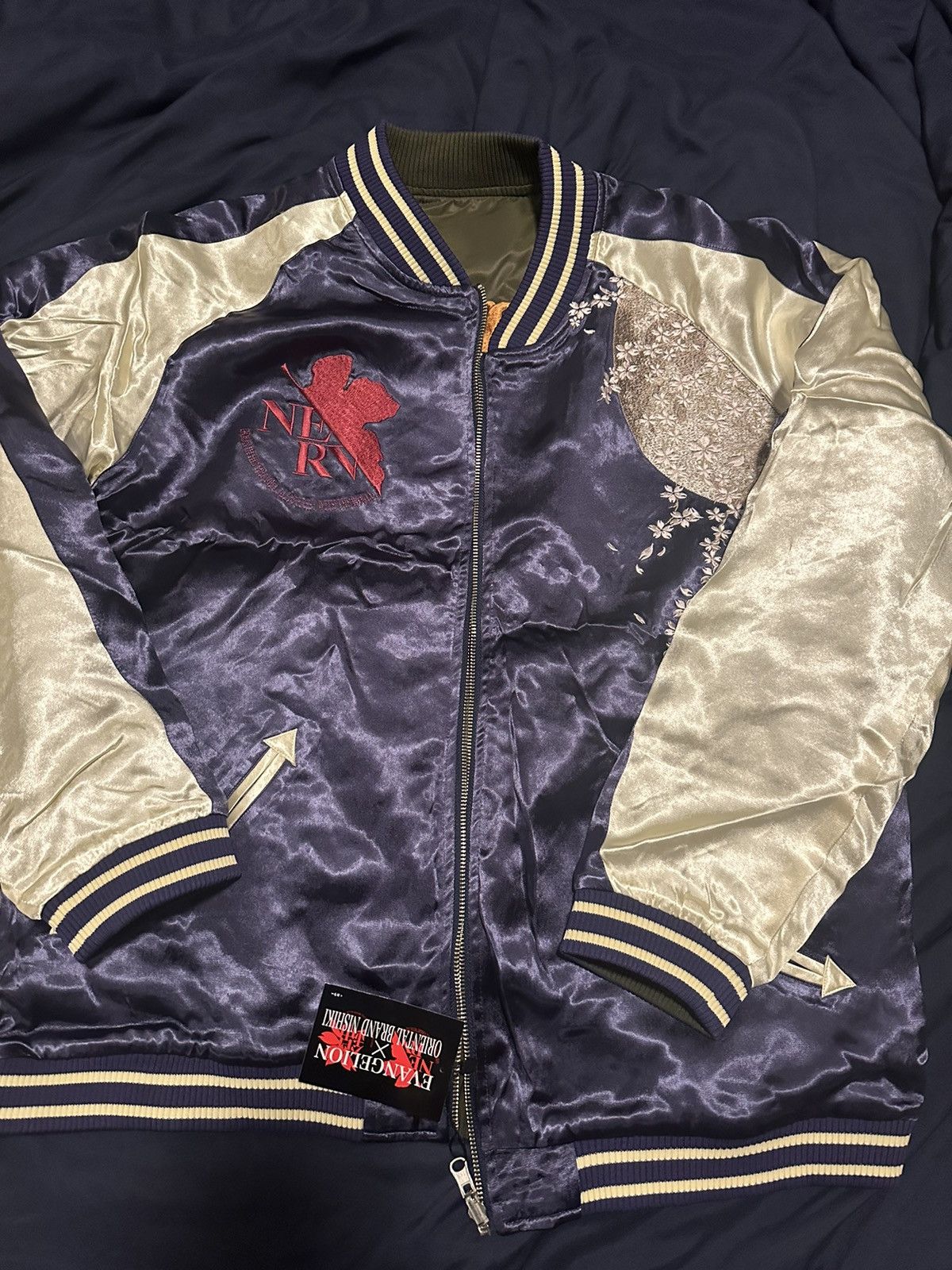 Japanese Brand Nishiki × EVANGELION Rei Ayanami Sukajan & MA-1 Jacket Size US XL / EU 56 / 4 - 6 Thumbnail