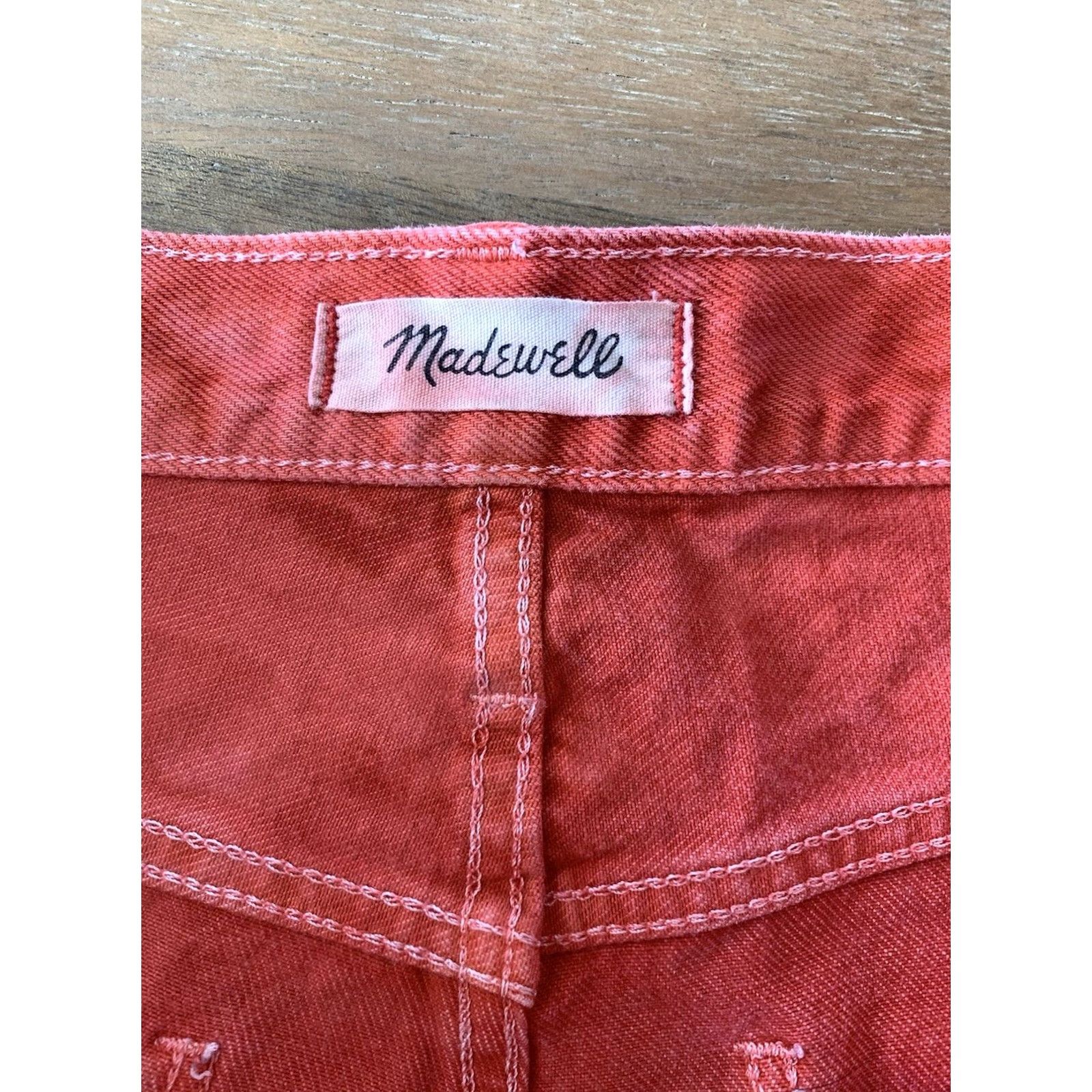 Madewell Madewell The Mom Jean Jeans Women 27 30x26 Red Orange Denim Tapered Hi-Rise 5-Pocket Size 27" / US 4 / IT 40 - 3 Thumbnail