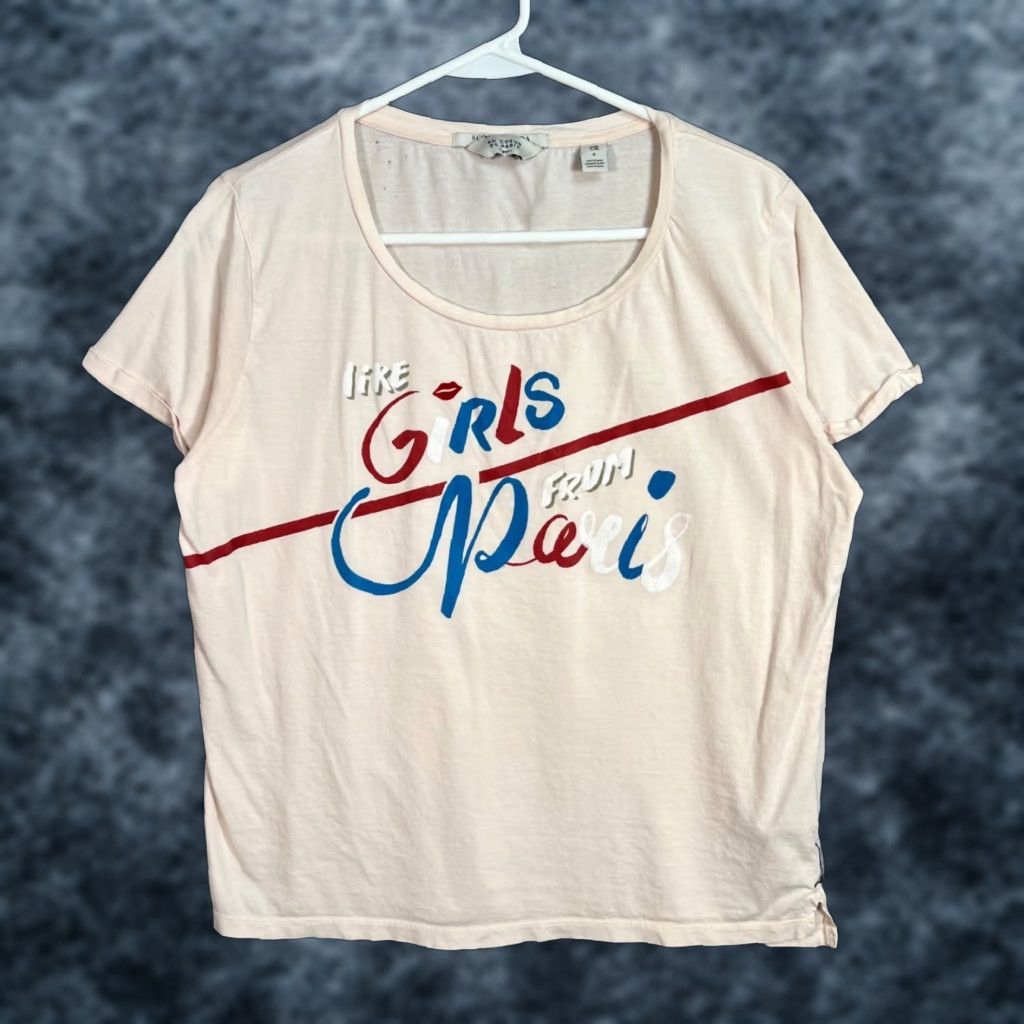 Scotch & Soda SCOTCH & SODA Girls From Paris T-Shirt Beige Adult Womens Small Petite 100% Cotton Size S / US 4 / IT 40 - 1 Thumbnail
