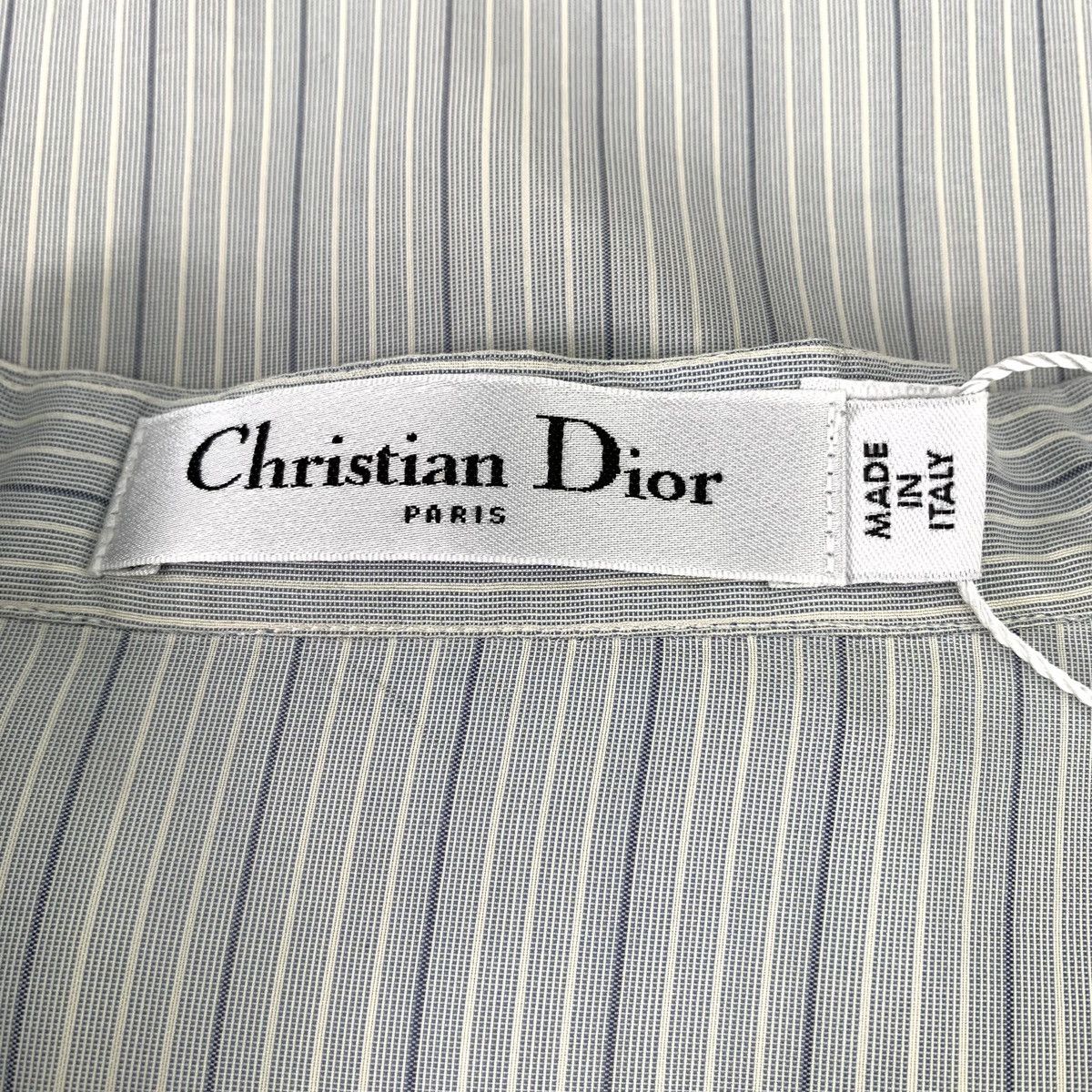 Dior Dior Light Blue Striped Silk Long Sleeve Shirt K26WX Size US S / EU 44-46 / 1 - 5 Thumbnail