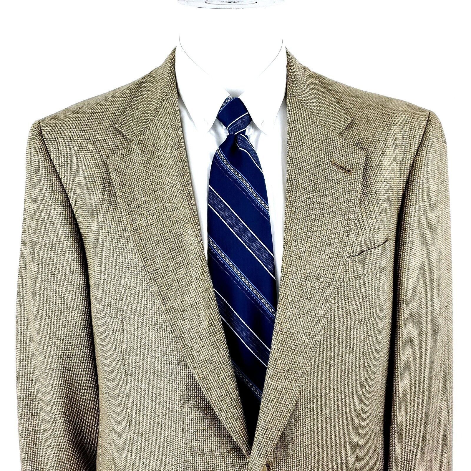 Hart Schaffner Marx Hart Schaffner Marx Wool 2 Button Sport Coat 42R Tan Check B Size 42R - 1 Thumbnail