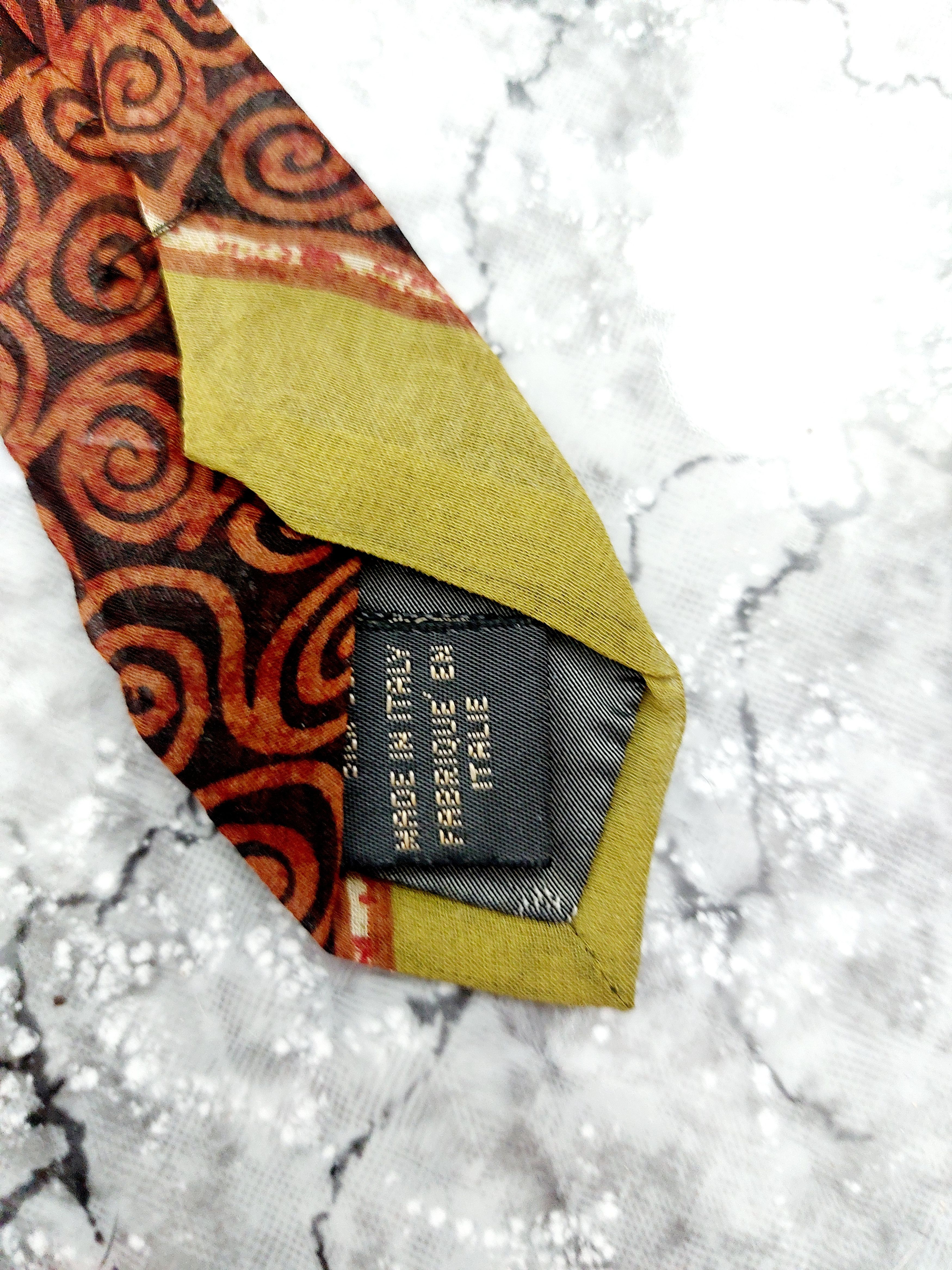 Jean Paul Gaultier ean Paul Gaultier Printed Silk Tie Art Spiral Necktie Tie Size ONE SIZE - 6 Thumbnail
