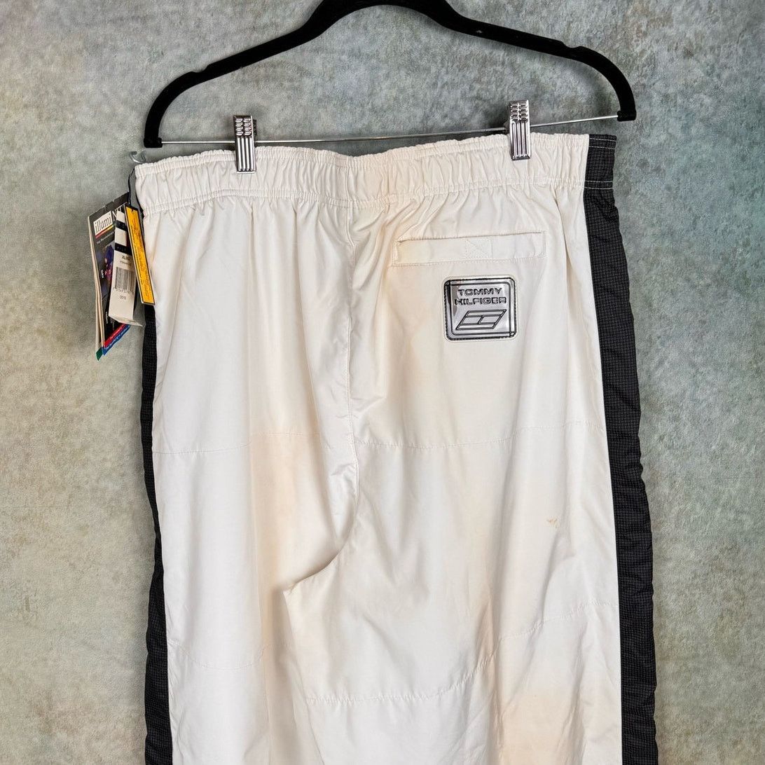 Tommy Hilfiger × Vintage VTG 90s Tommy Hilfiger Track Pants Mens XL White Size US 34 / EU 50 - 1 Thumbnail