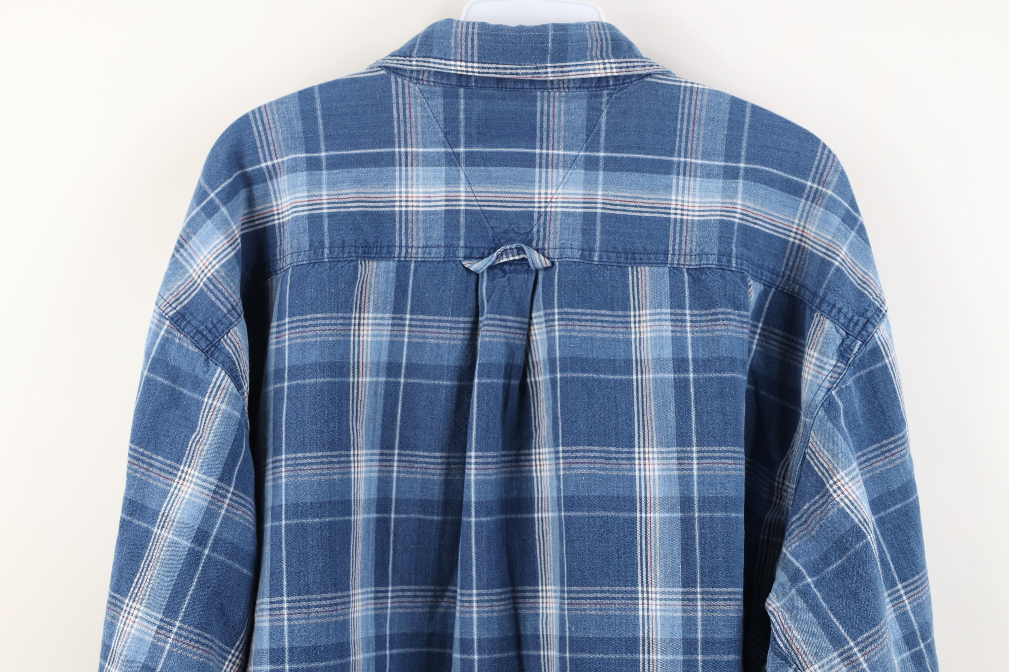 Dickies Vintage 90s Dickies Canvas Collared Button Shirt Blue Plaid Size US XXL / EU 58 / 5 - 10 Thumbnail