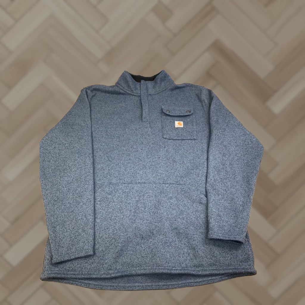 Carhartt Carhartt 1/4 Zip Pullover Men XLT Blue Casual Work Relaxed Fit 13143 Size US XL / EU 56 / 4 - 1 Thumbnail