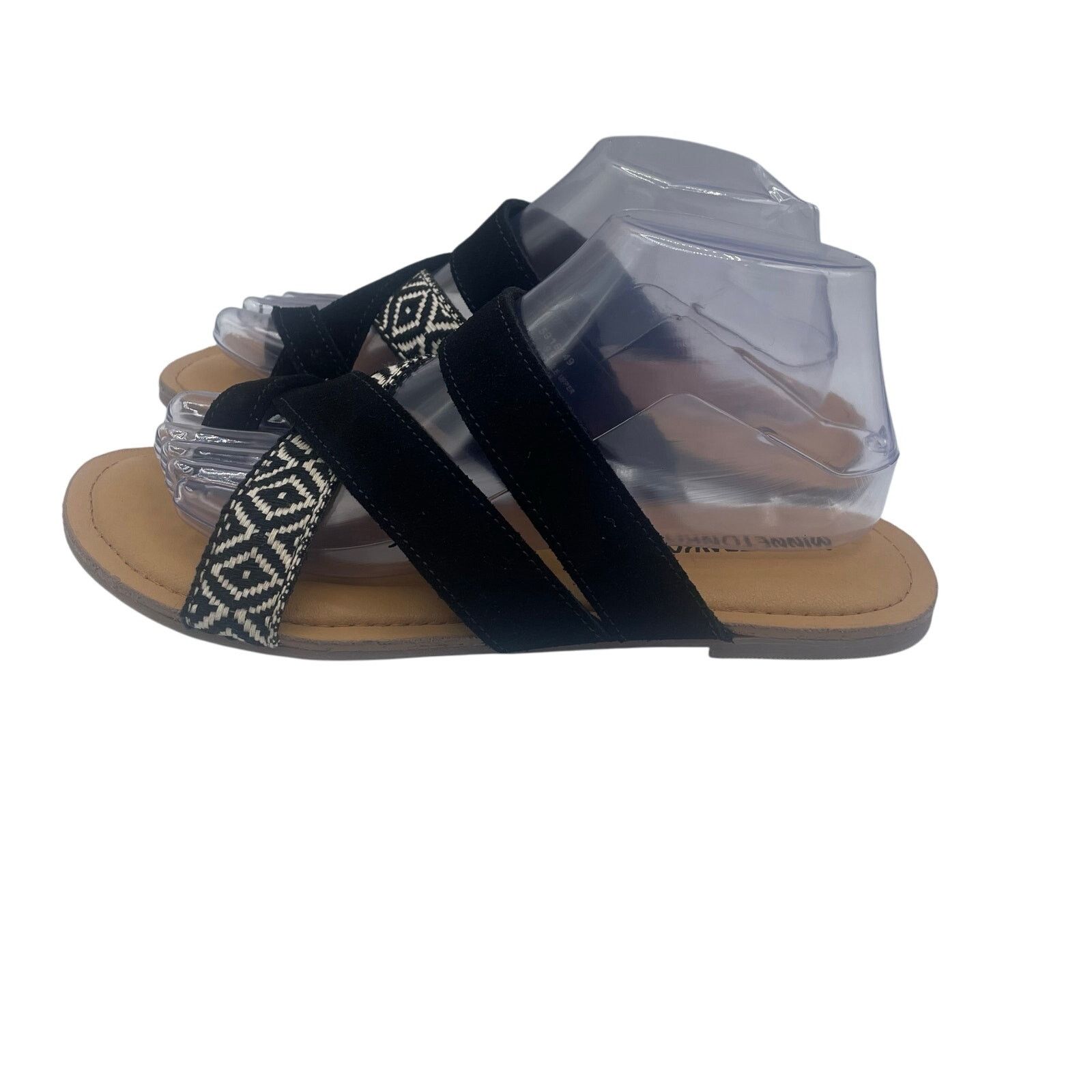 Minnetonka Minnetonka Faribee Strappy Sandals Black White Foam Womens 9 Size US 9 / IT 39 - 2 Thumbnail
