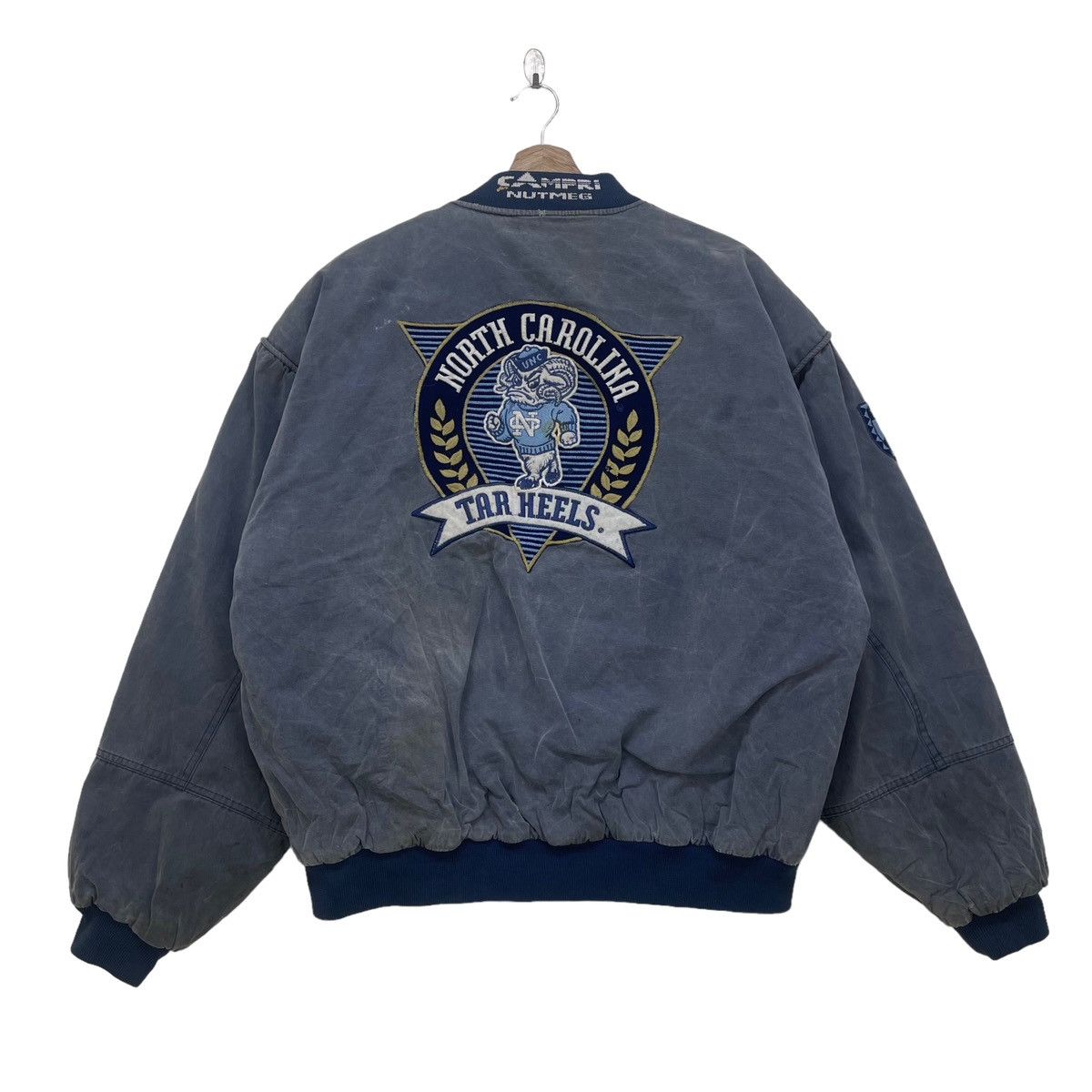 Nutmeg Vtg Nutmeg Mills University North Caronila Bomber Jacket Size US L / EU 52-54 / 3 - 3 Thumbnail