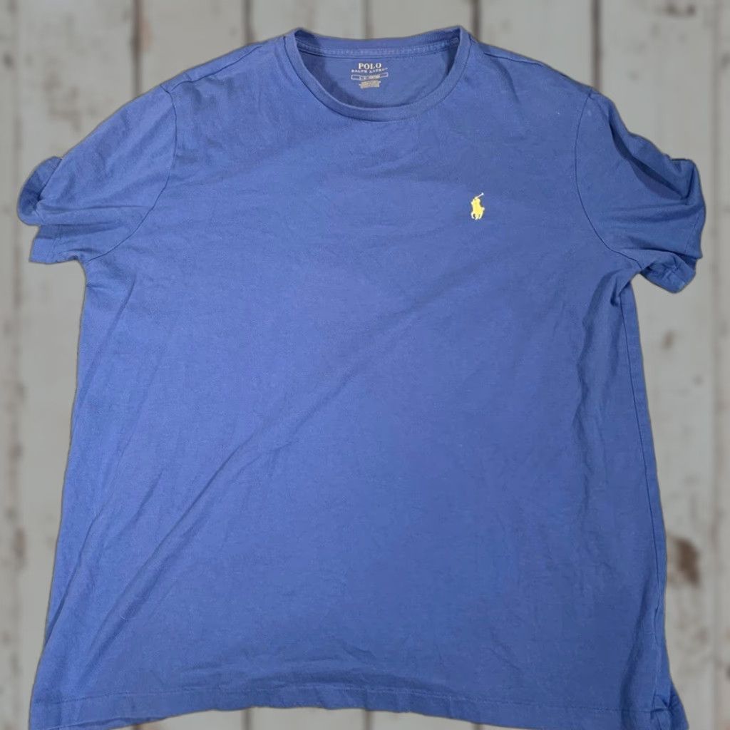 Polo Ralph Lauren Polo Ralph Lauren Polo by Ralph Lauren Classic Blue Tee with Yellow Logo Men's L Blue Shirt Tee Size US L / EU 52-54 / 3 - 1 Thumbnail
