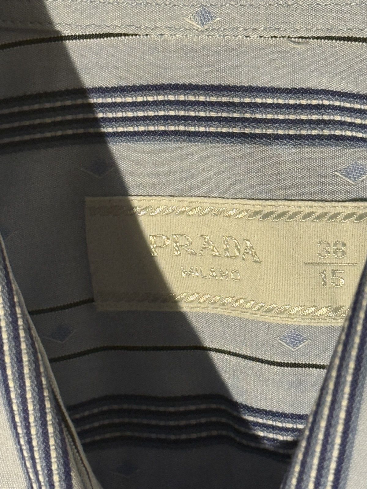 Prada PRADA 2019 BUTTON UP COLLARED BLUE STRIPED SHIRT RAF Size US L / EU 52-54 / 3 - 4 Thumbnail