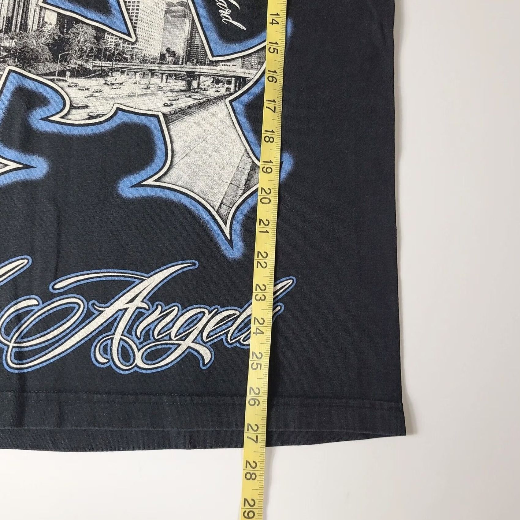 Vintage VINTAGE Los Angeles City Of Angels Double Sided Graphic Y2K Black Men's Size Medium Shirt Size US M / EU 48-50 / 2 - 6 Thumbnail