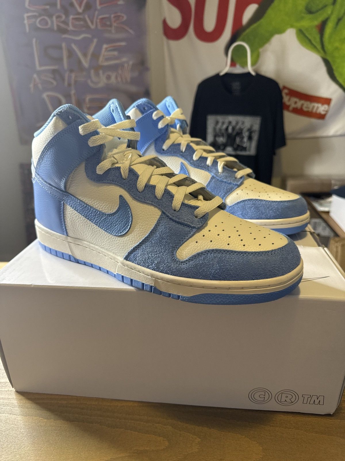 image of Unc Colorway Nike By You Dunk Shoes in Blue, Men's (Size 13)