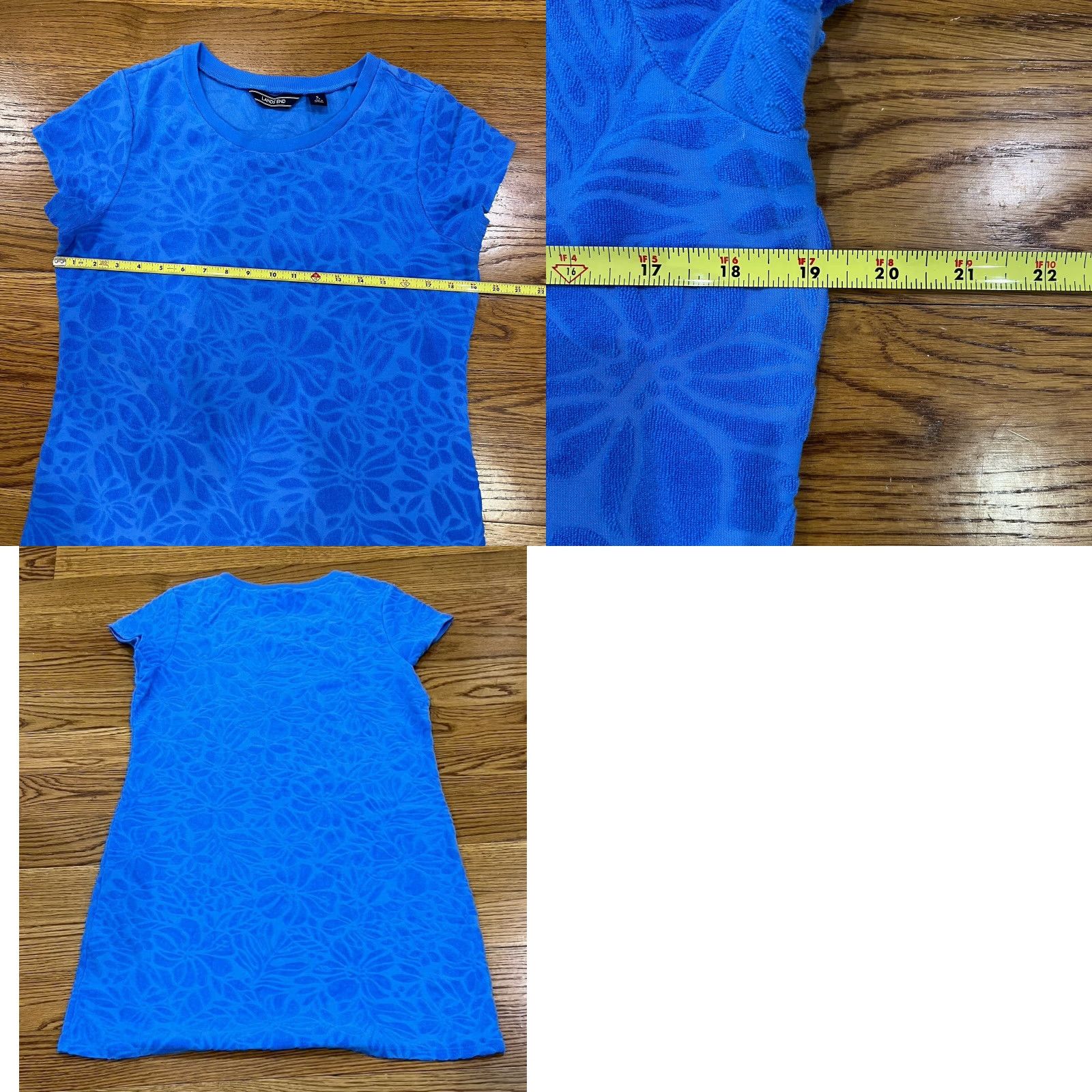 Lands' End Lands' End Women's Dress Floral A-Line Sleeveless Knee Length Spring Summer Fall Blue Size 6-8 Size S / US 4 / IT 40 - 8 Thumbnail