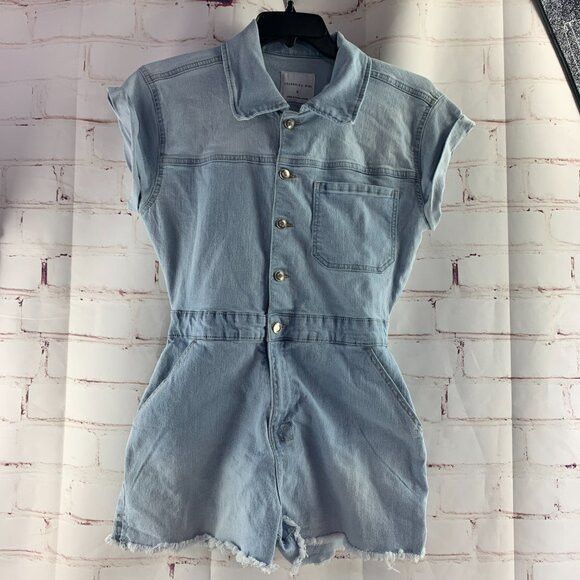Other Celebrity Pink Denim Romper / Jumper Shorts Small Size 26" / US 2 / IT 38 - 1 Thumbnail