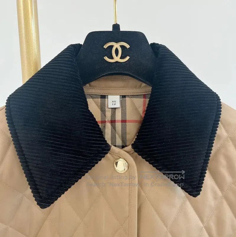 Burberry Burberry Khaki Cotton Mid-Length Jacket for Women. Size XS / US 0-2 / IT 36-38 - 4 Thumbnail
