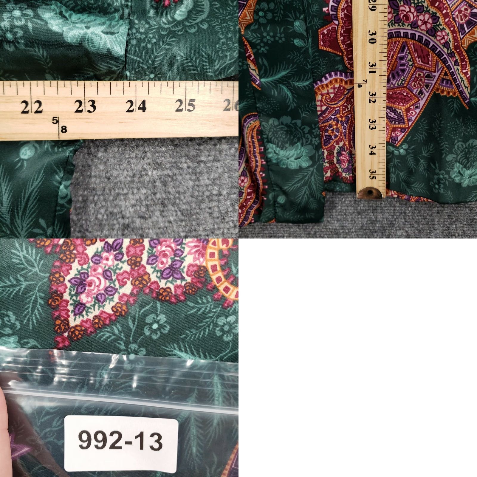 Vintage Expressions Sleep Robe Womens M Medium Green Paisley Kimono Sleeves Sleepwear Size ONE SIZE - 8 Thumbnail